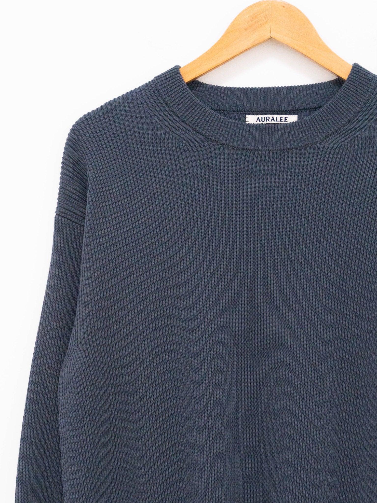 Namu Shop - Auralee Super Hard Twist Rib Knit - Blue Gray