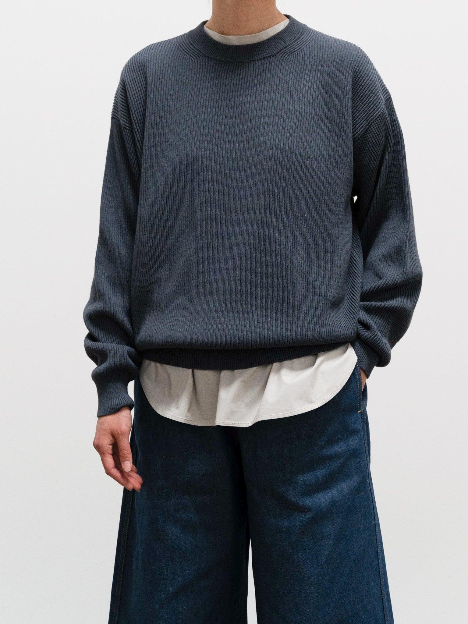 Namu Shop - Auralee Super Hard Twist Rib Knit (Women’s) - Blue Gray