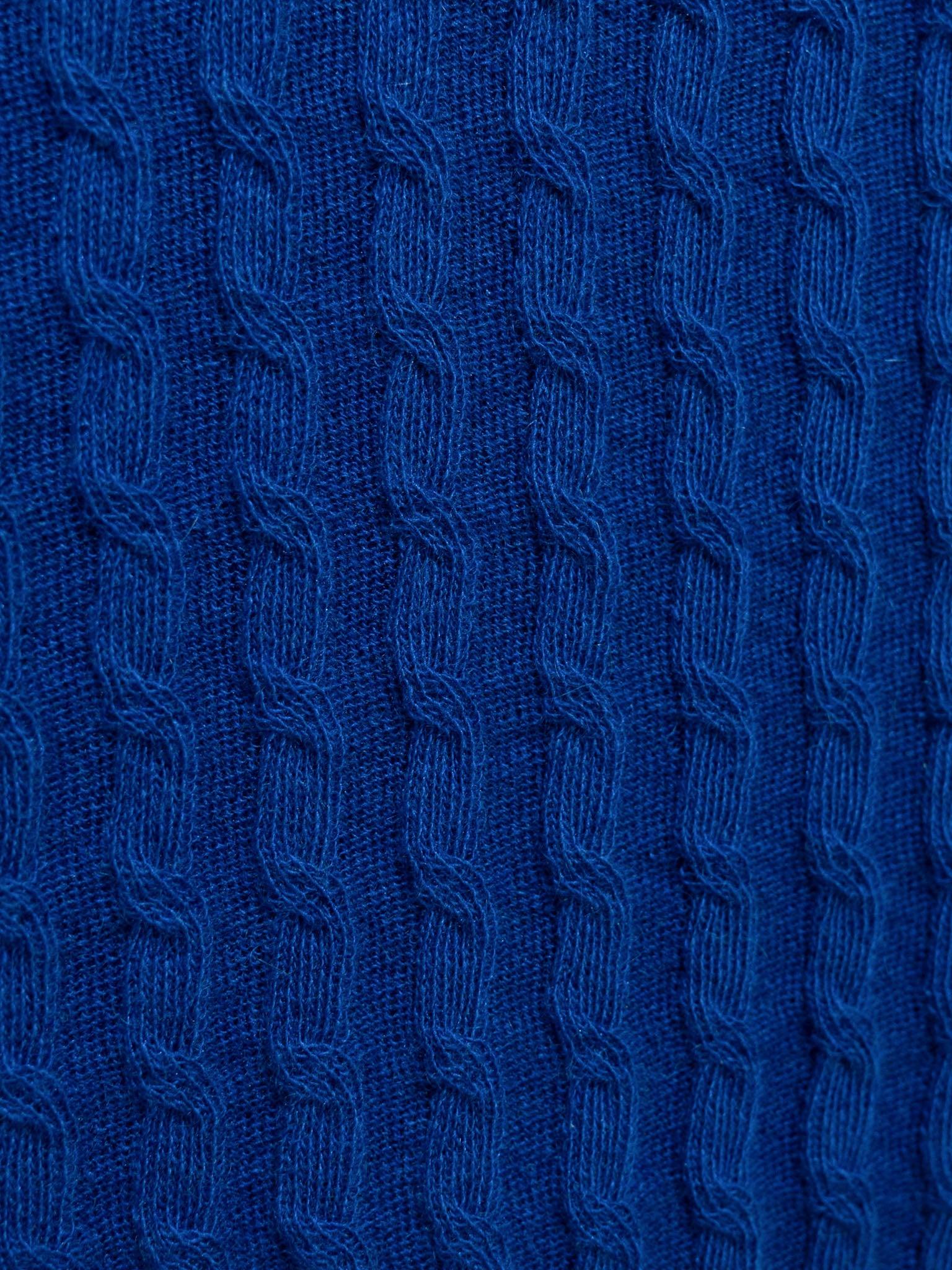 Namu Shop - Auralee Washable Cashmere Silk Cable Knit Pullover - Blue