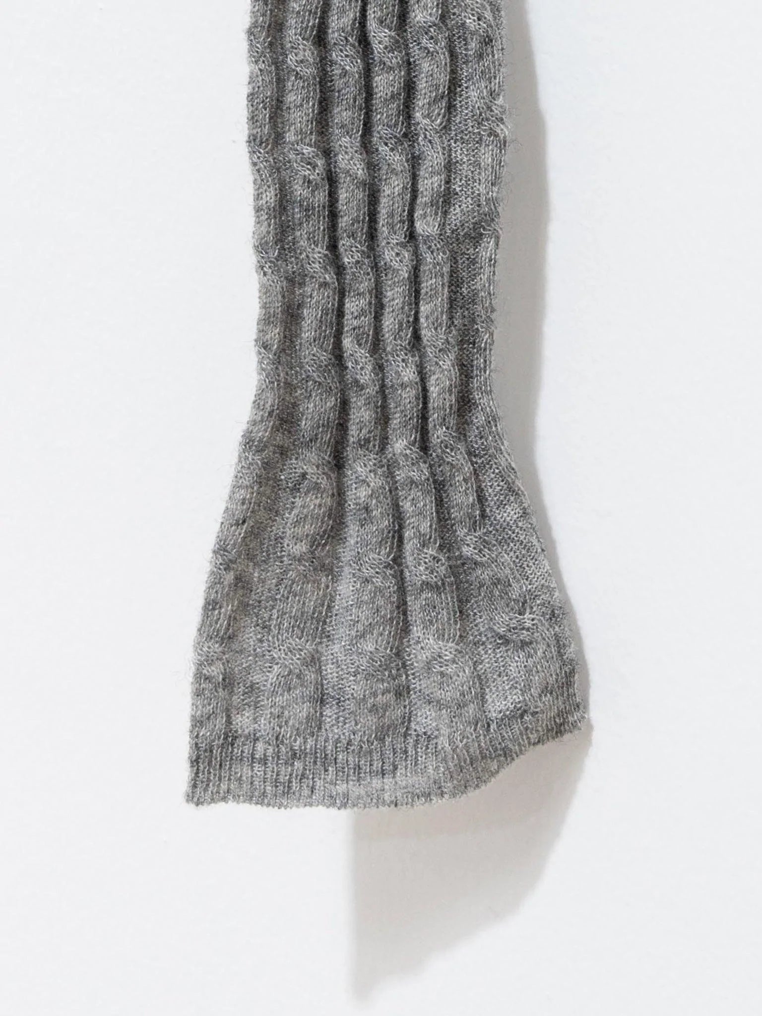 Namu Shop - Auralee Washable Cashmere Silk Cable Knit Pullover - Top Gray