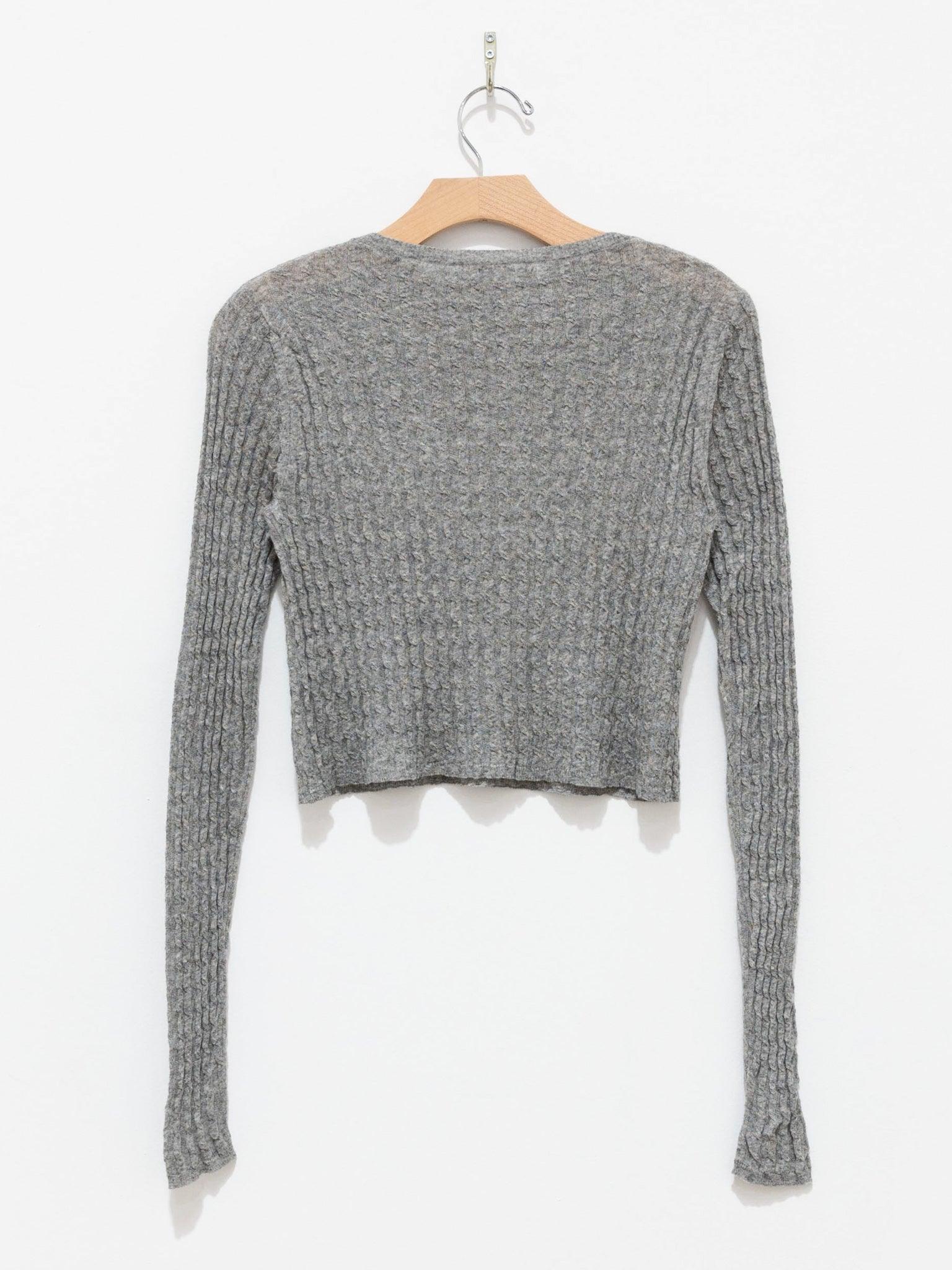 Namu Shop - Auralee Washable Cashmere Silk Cable Knit Pullover - Top Gray