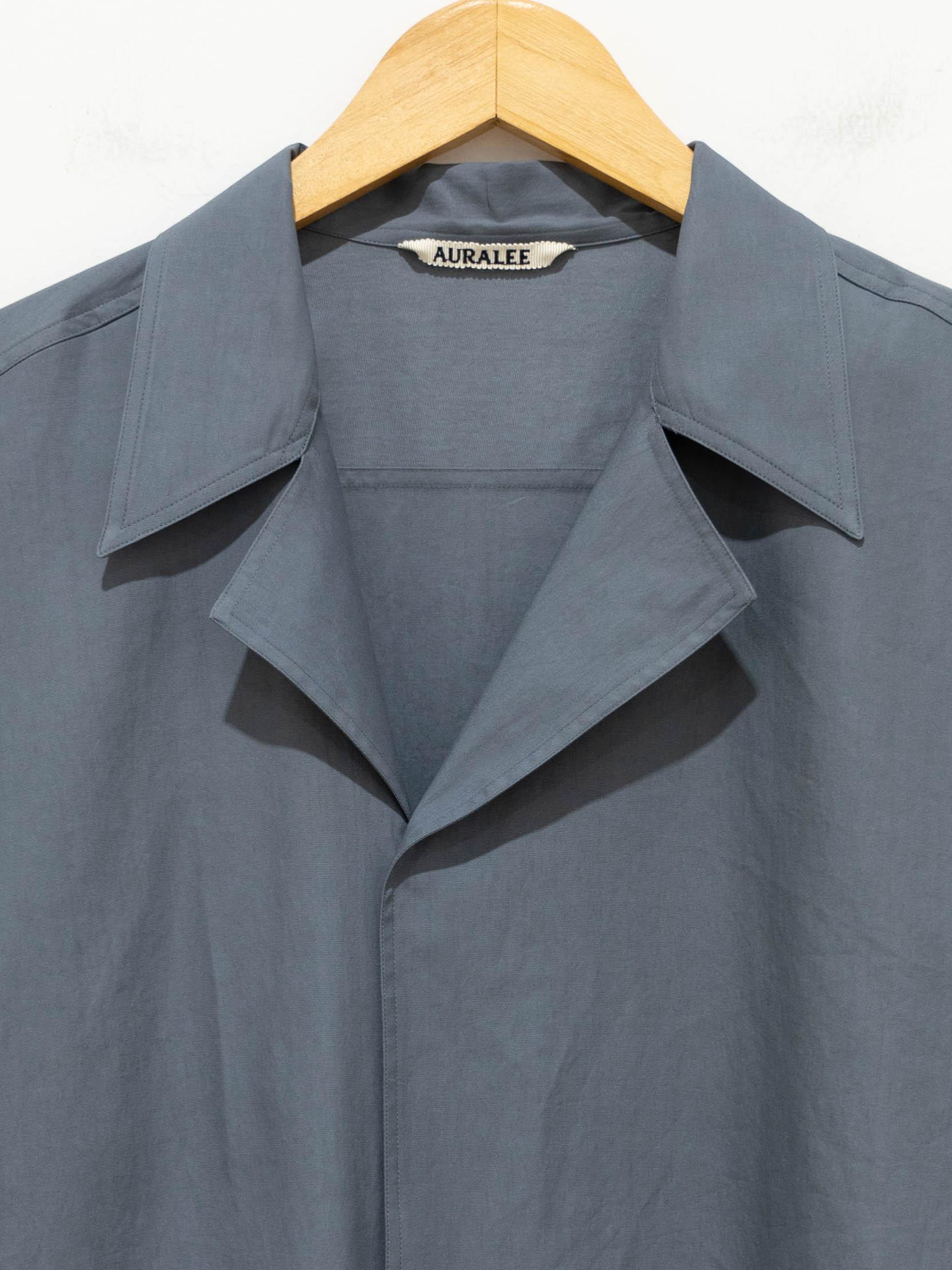Namu Shop - Auralee Washed Finx Twill Pullover Shirt - Dark Blue Gray