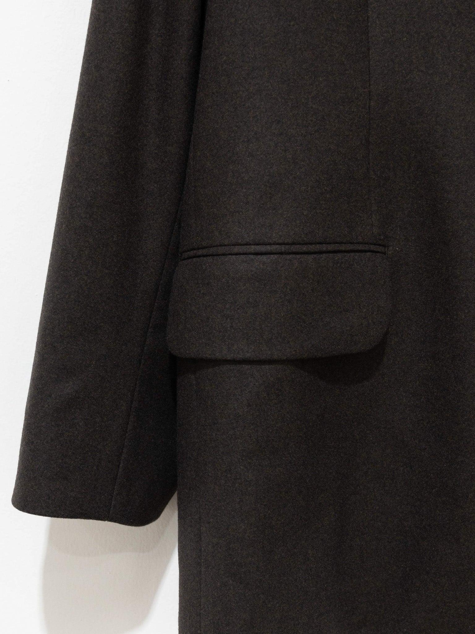 Namu Shop - Auralee Wool Fulling Flannel Jacket - Top Dark Brown