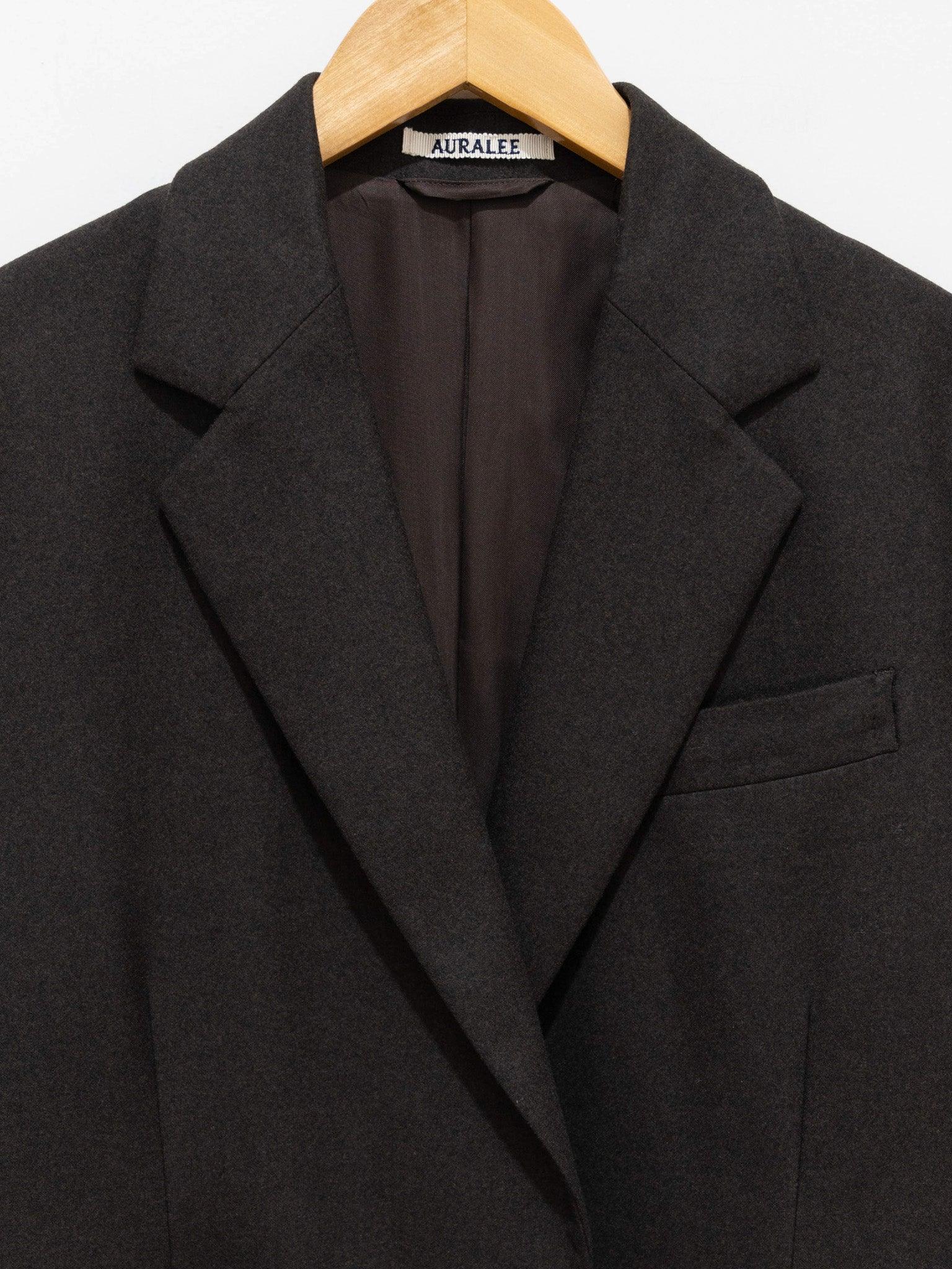 Namu Shop - Auralee Wool Fulling Flannel Jacket - Top Dark Brown