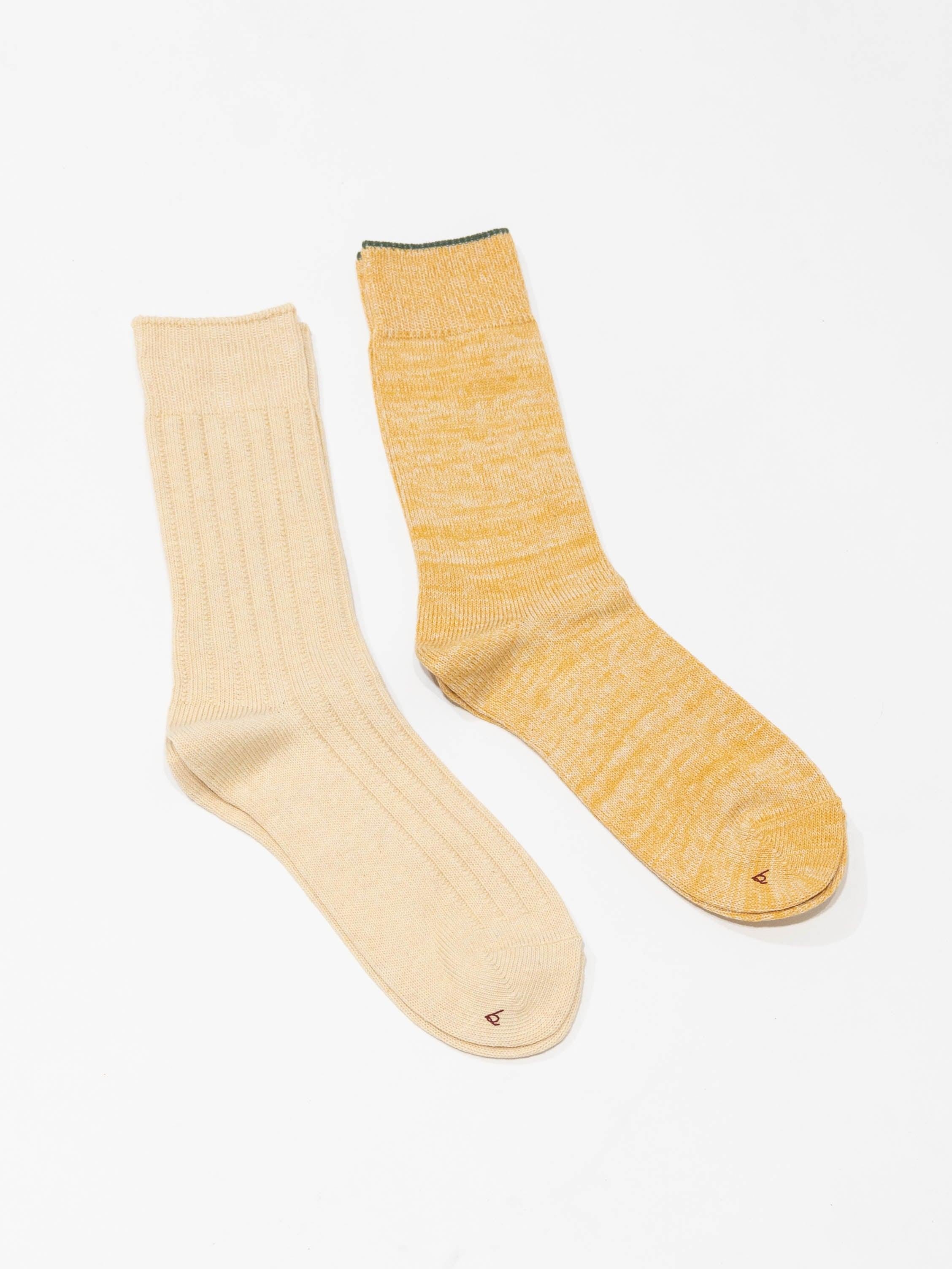 Namu Shop - Babaco 2 Pairs of Botanical Dyed Organic Cotton Socks - Lemon, Strawberry