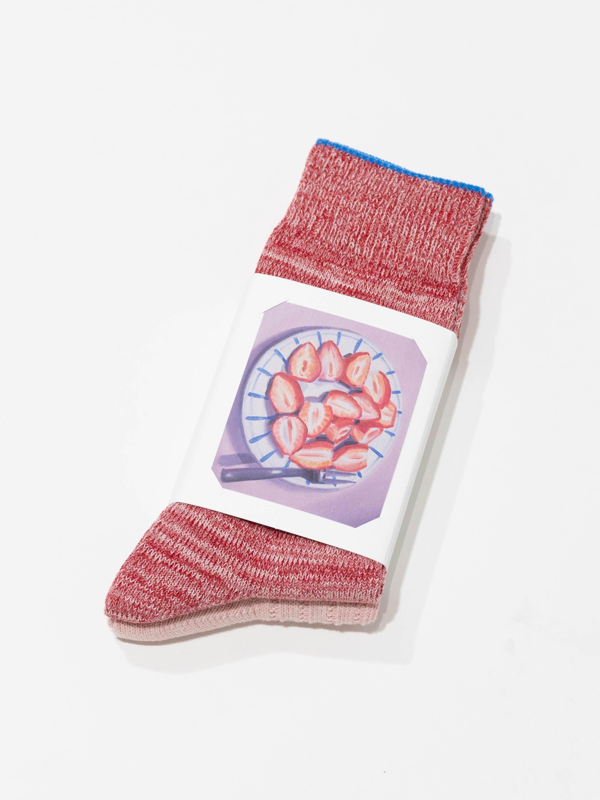 Namu Shop - Babaco 2 Pairs of Botanical Dyed Organic Cotton Socks - Lemon, Strawberry