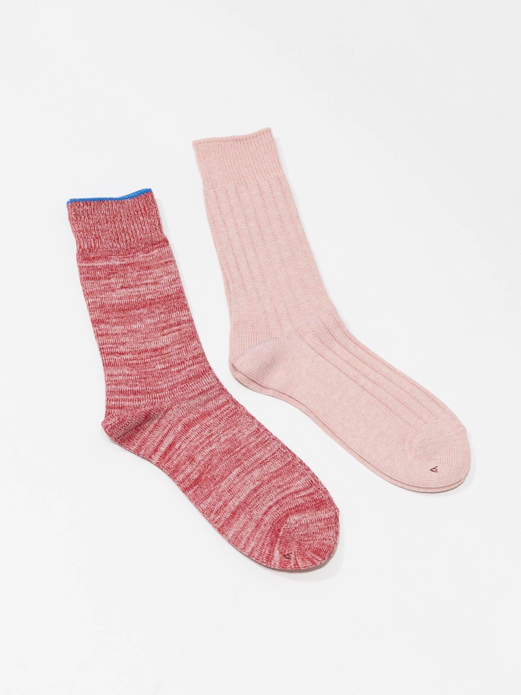 Namu Shop - Babaco 2 Pairs of Botanical Dyed Organic Cotton Socks - Lemon, Strawberry