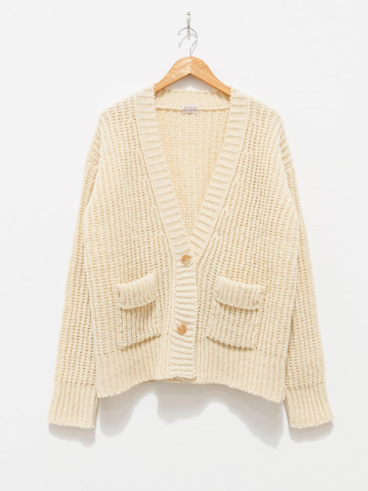 Namu Shop - Babaco Chenille Yarn Cardigan - Ivory