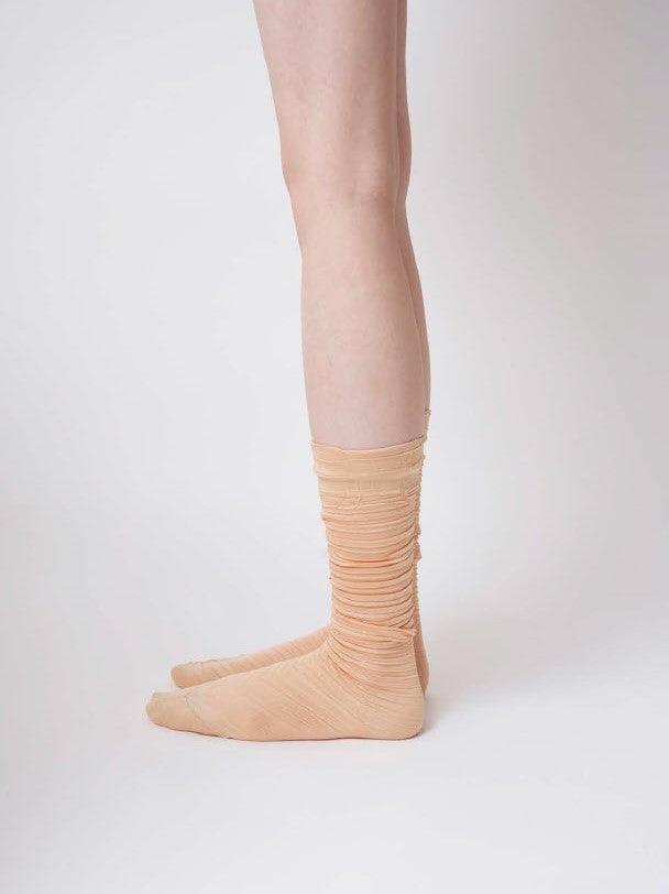 Namu Shop - Babaco Crushed Socks - Blue, Beige
