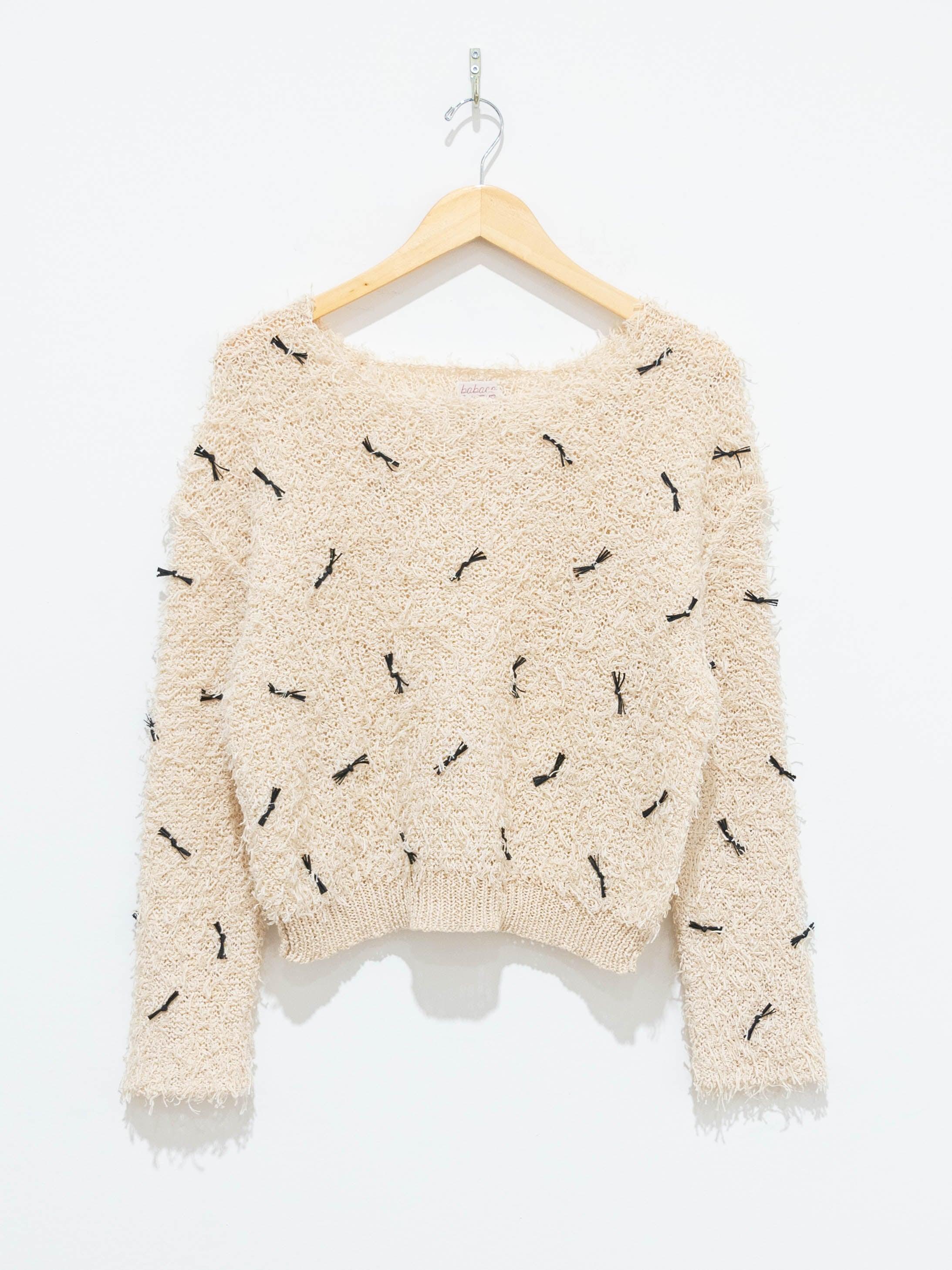 Namu Shop - Babaco GIMA Cotton Shaggy Pullover - Ivory/Black