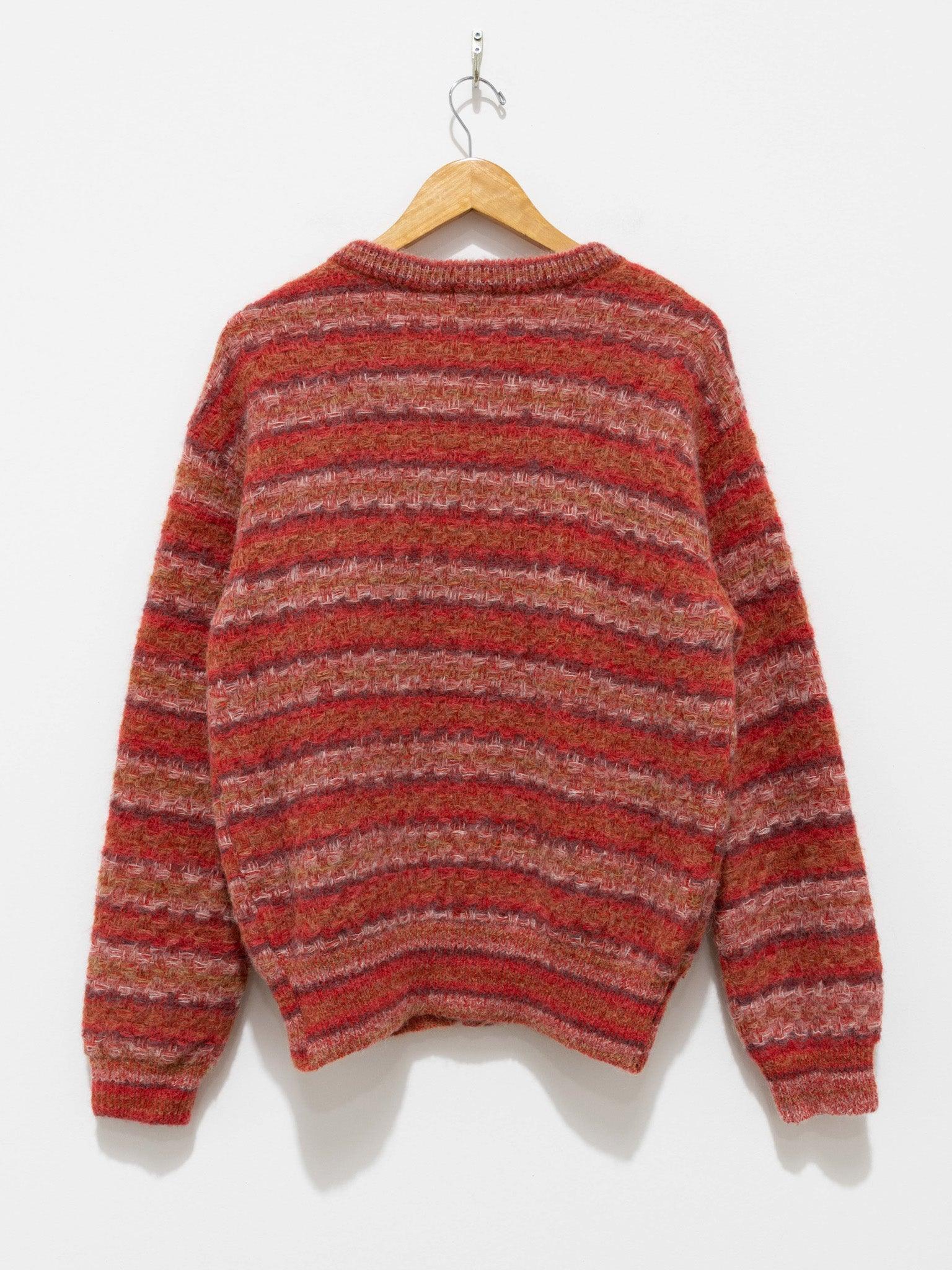 Namu Shop - Babaco Space Dyed Basket Check Cardigan - Brick Red