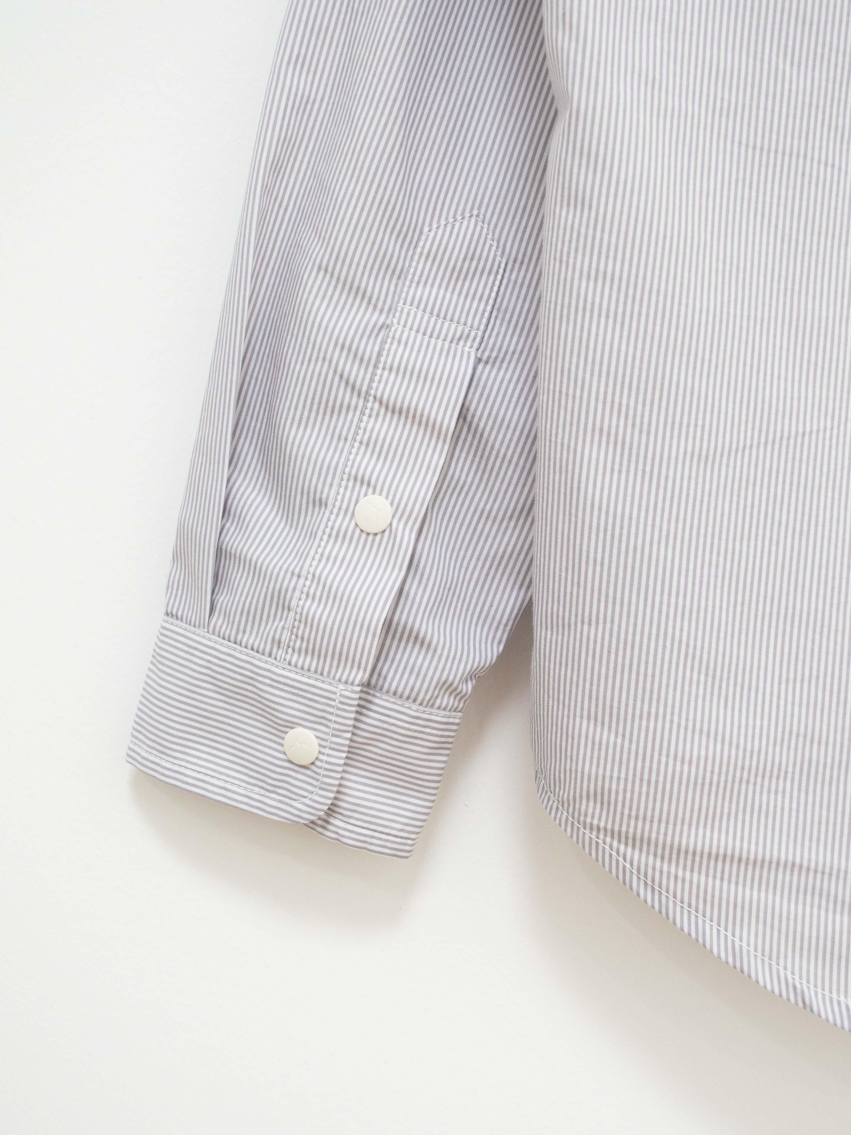 Namu Shop - CAYL Double Pocket Hiker Shirt - Gray Stripe