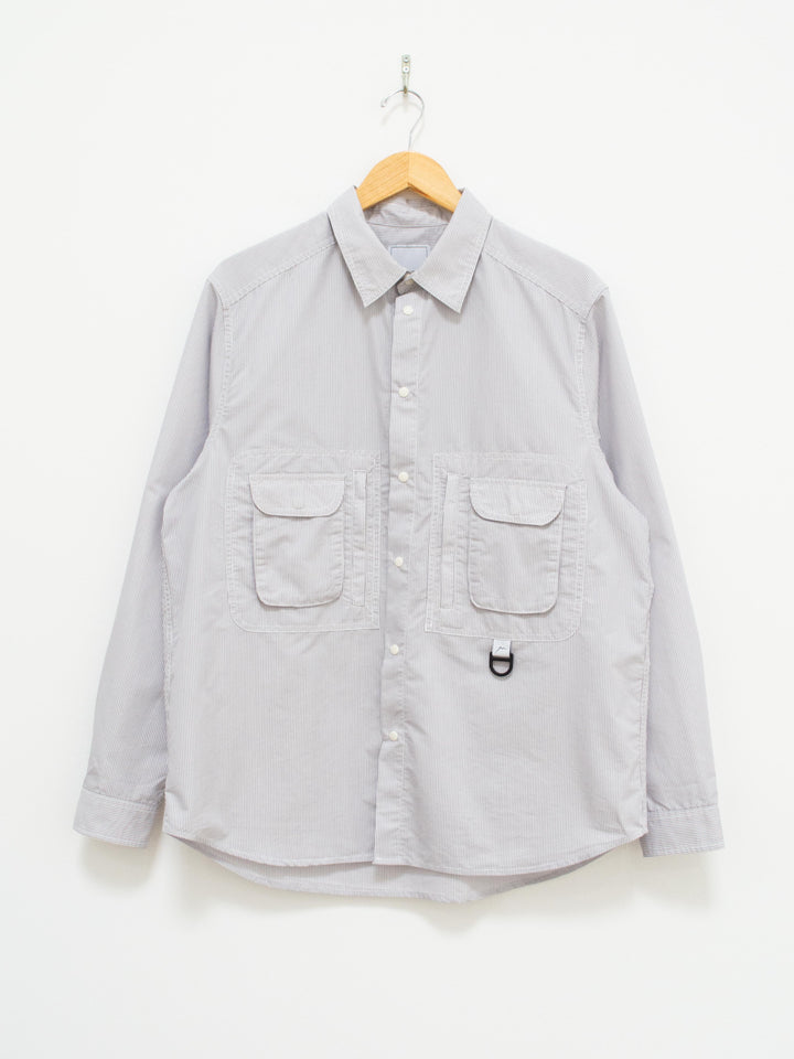 Namu Shop - CAYL Double Pocket Hiker Shirt - Gray Stripe