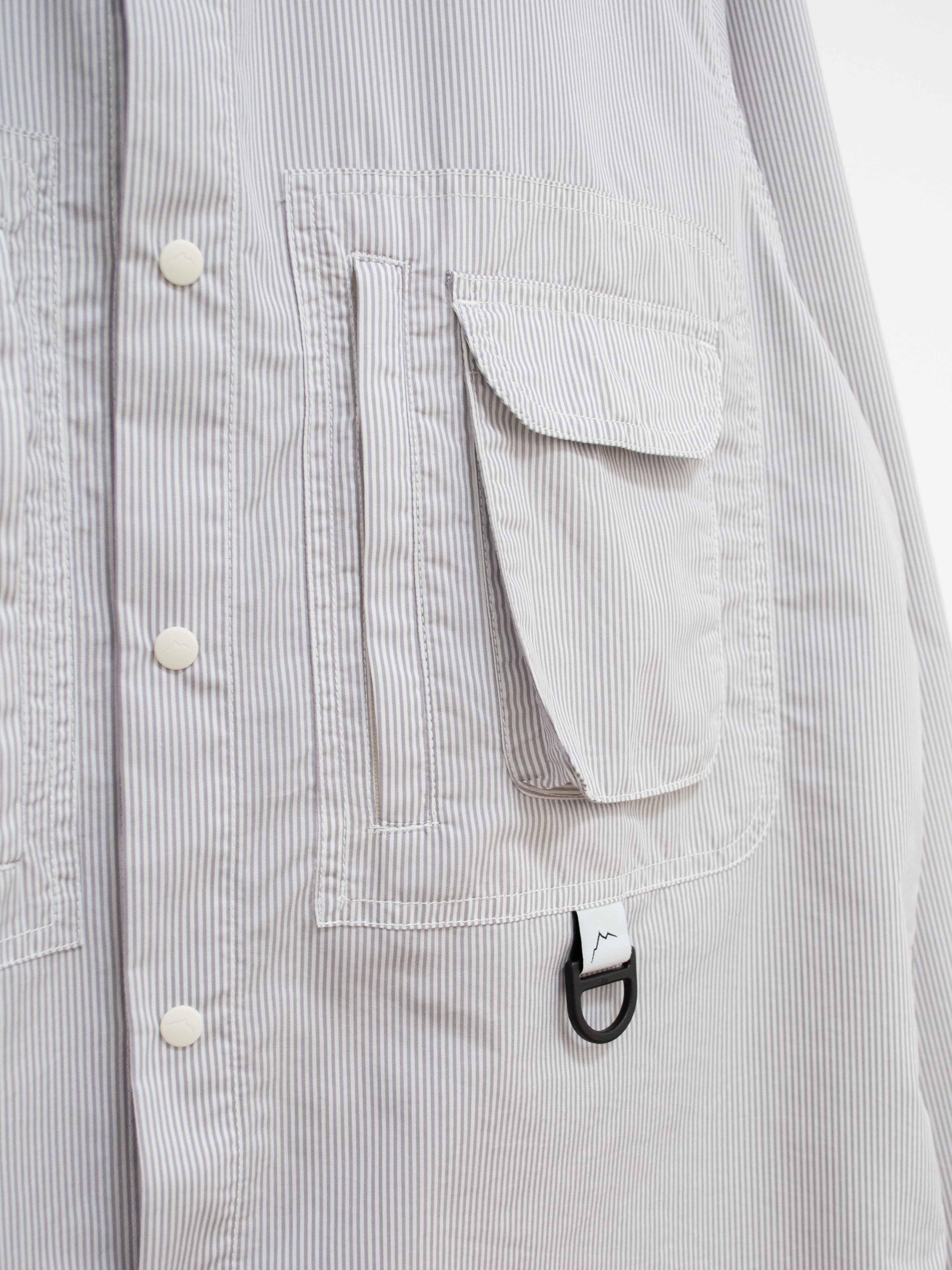 Namu Shop - CAYL Double Pocket Hiker Shirt - Gray Stripe