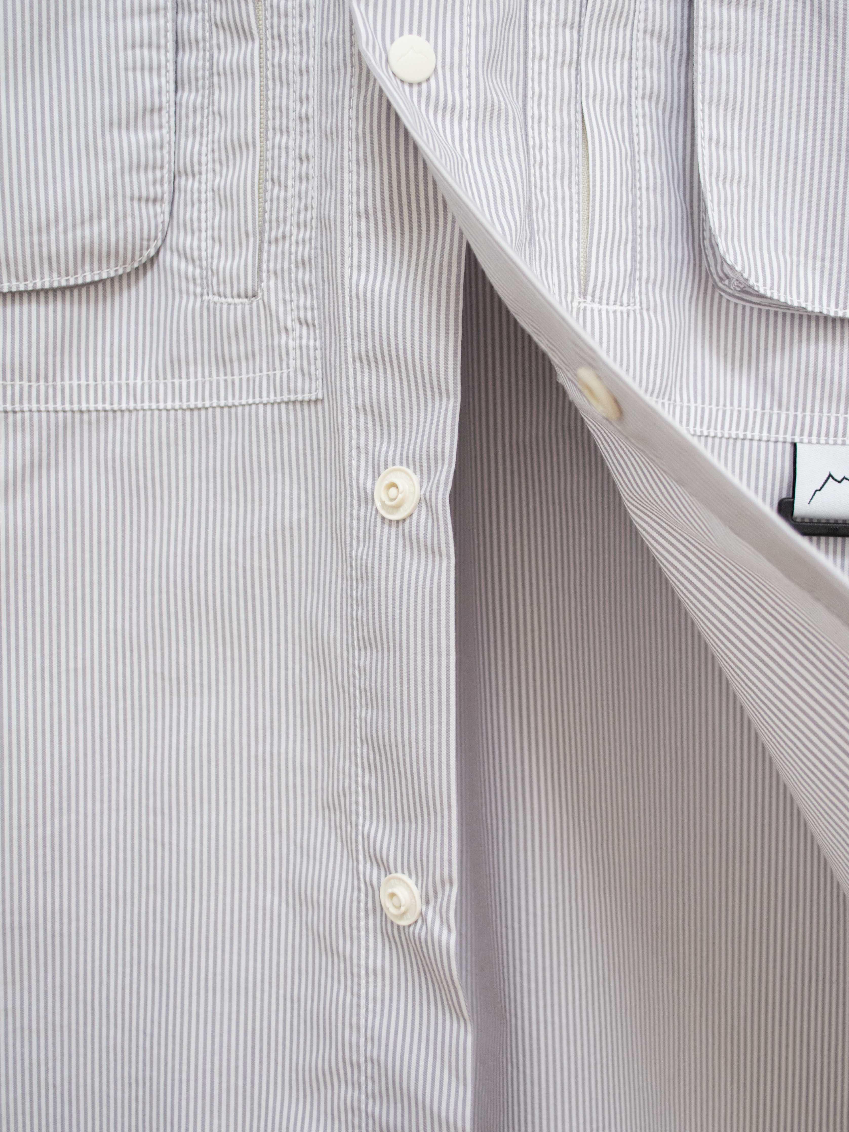 Namu Shop - CAYL Double Pocket Hiker Shirt - Gray Stripe