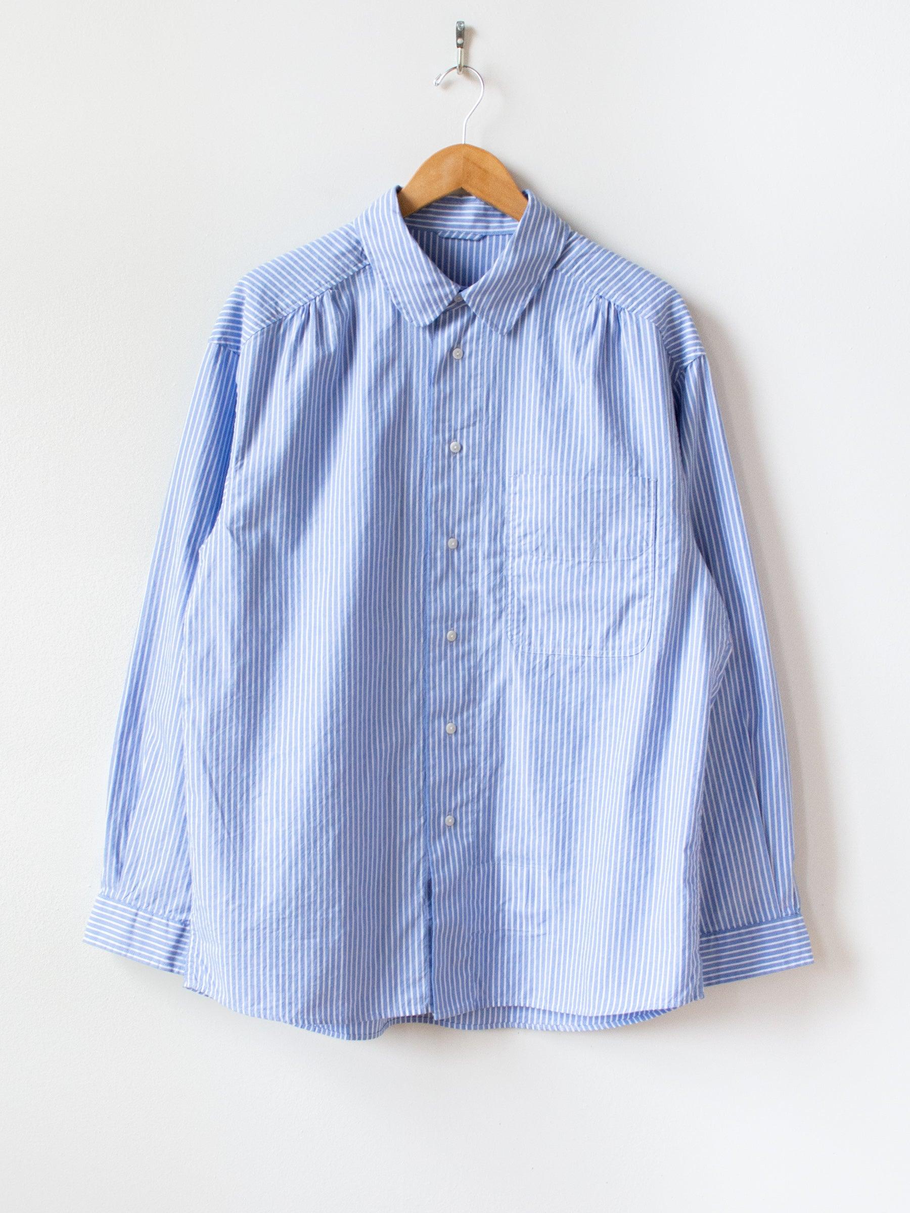 Namu Shop - Document Back Logo Striped Shirt - Blue
