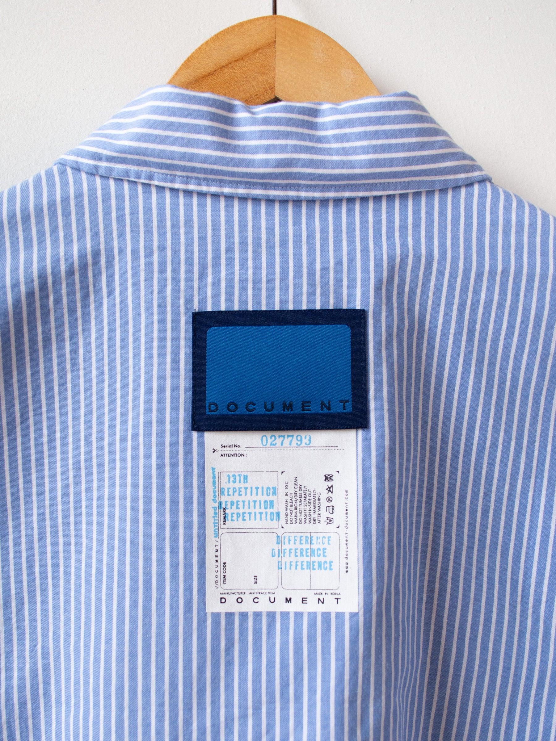 Namu Shop - Document Back Logo Striped Shirt - Blue