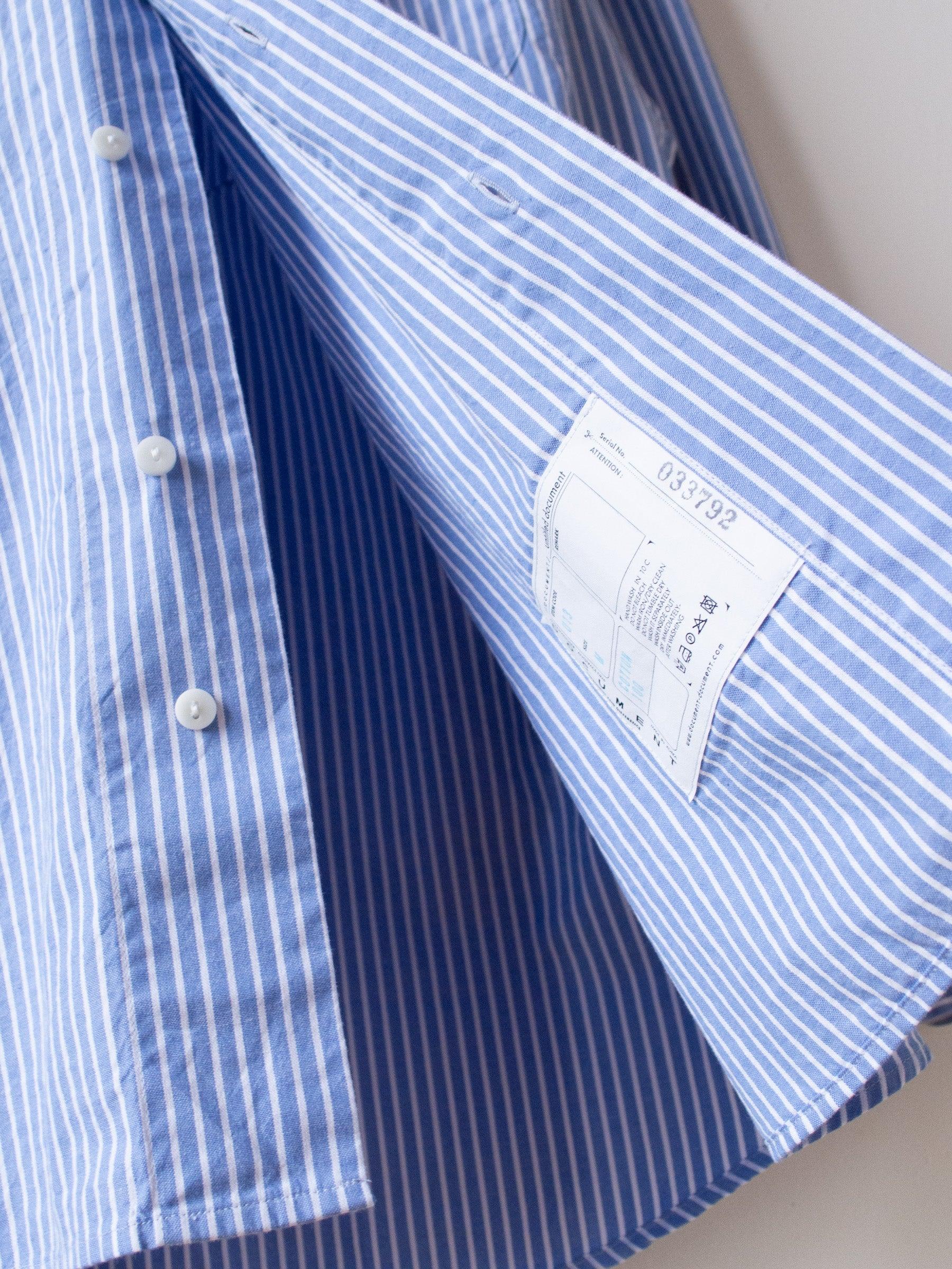 Namu Shop - Document Back Logo Striped Shirt - Blue
