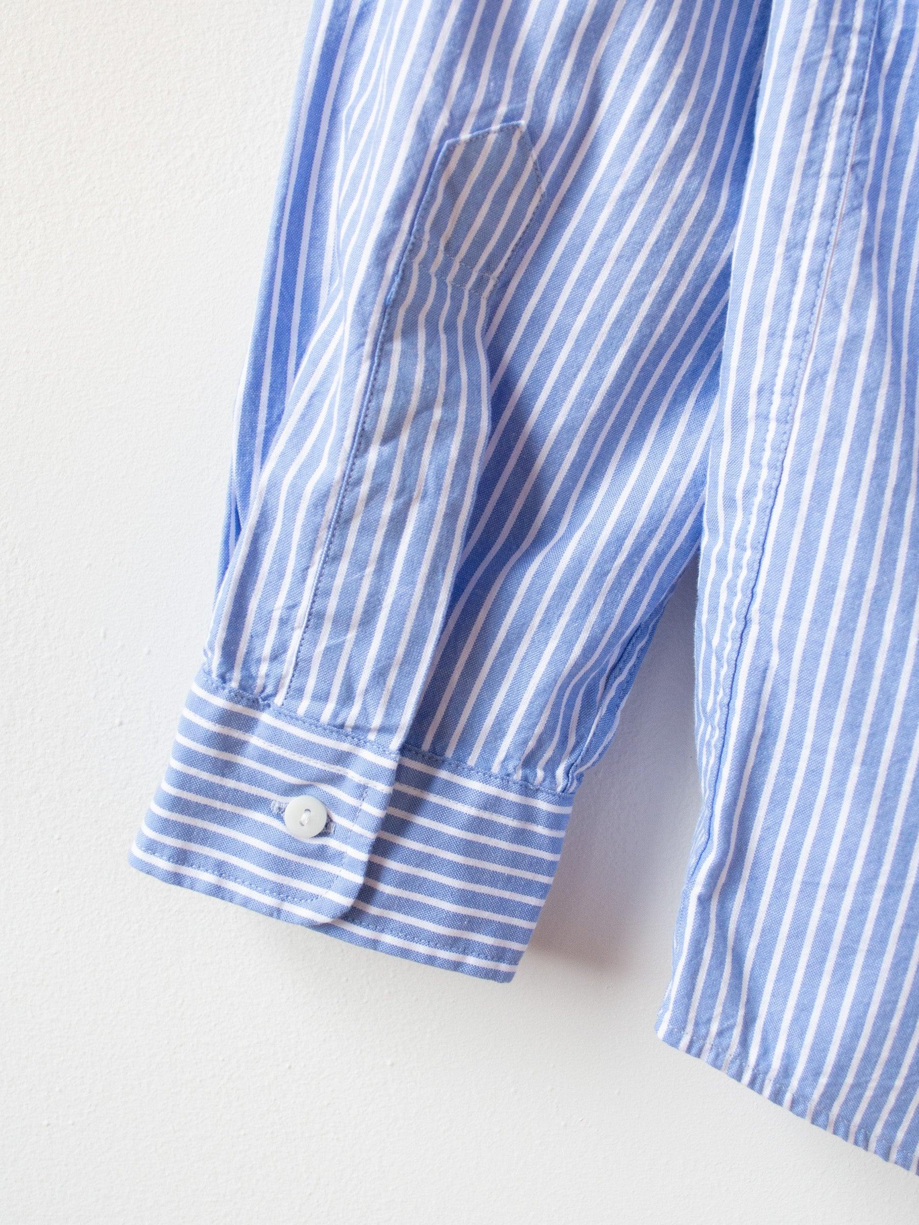 Namu Shop - Document Back Logo Striped Shirt - Blue