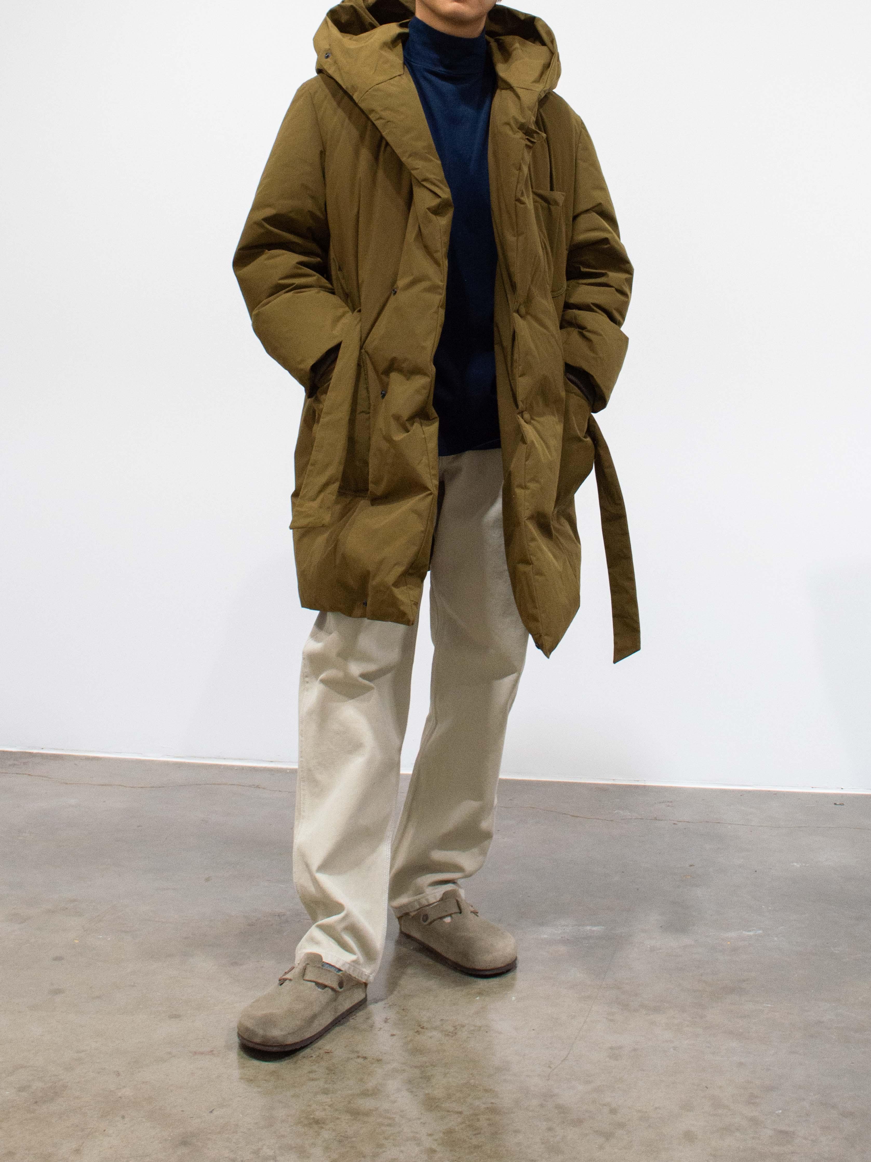 Namu Shop - Document Duck Down Robe Hooded Coat - Moka Brown