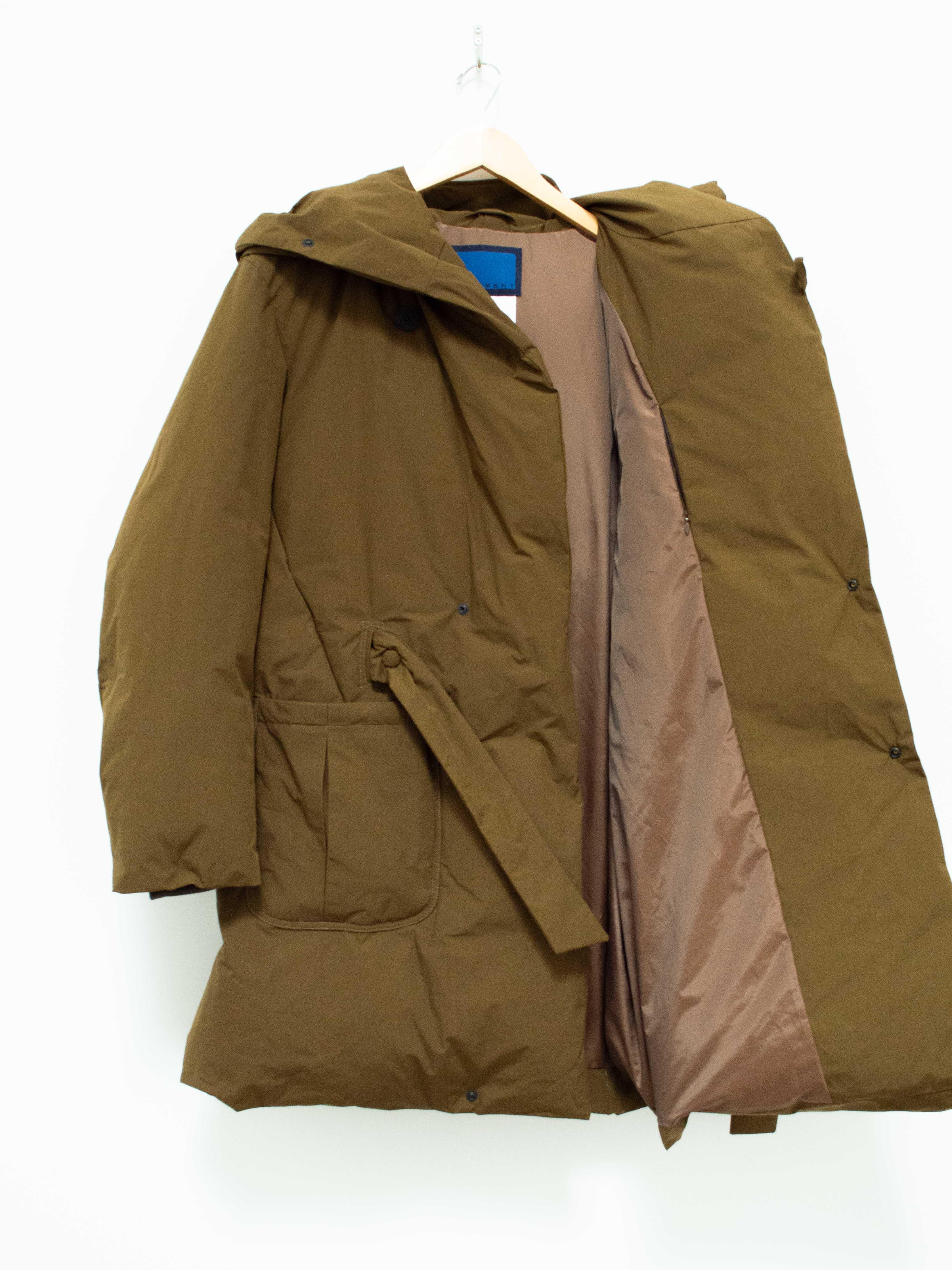 Namu Shop - Document Duck Down Robe Hooded Coat - Moka Brown