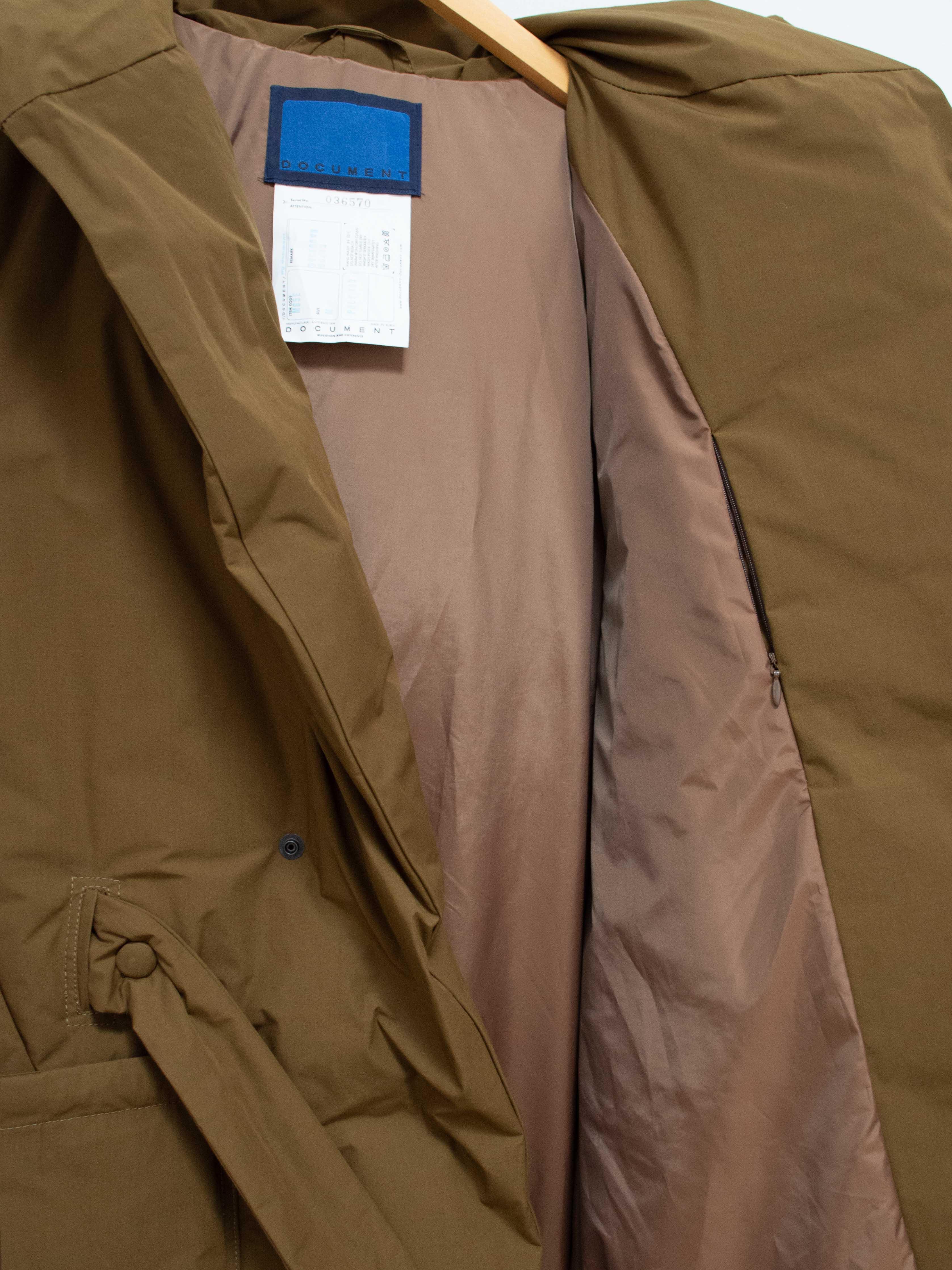 Namu Shop - Document Duck Down Robe Hooded Coat - Moka Brown