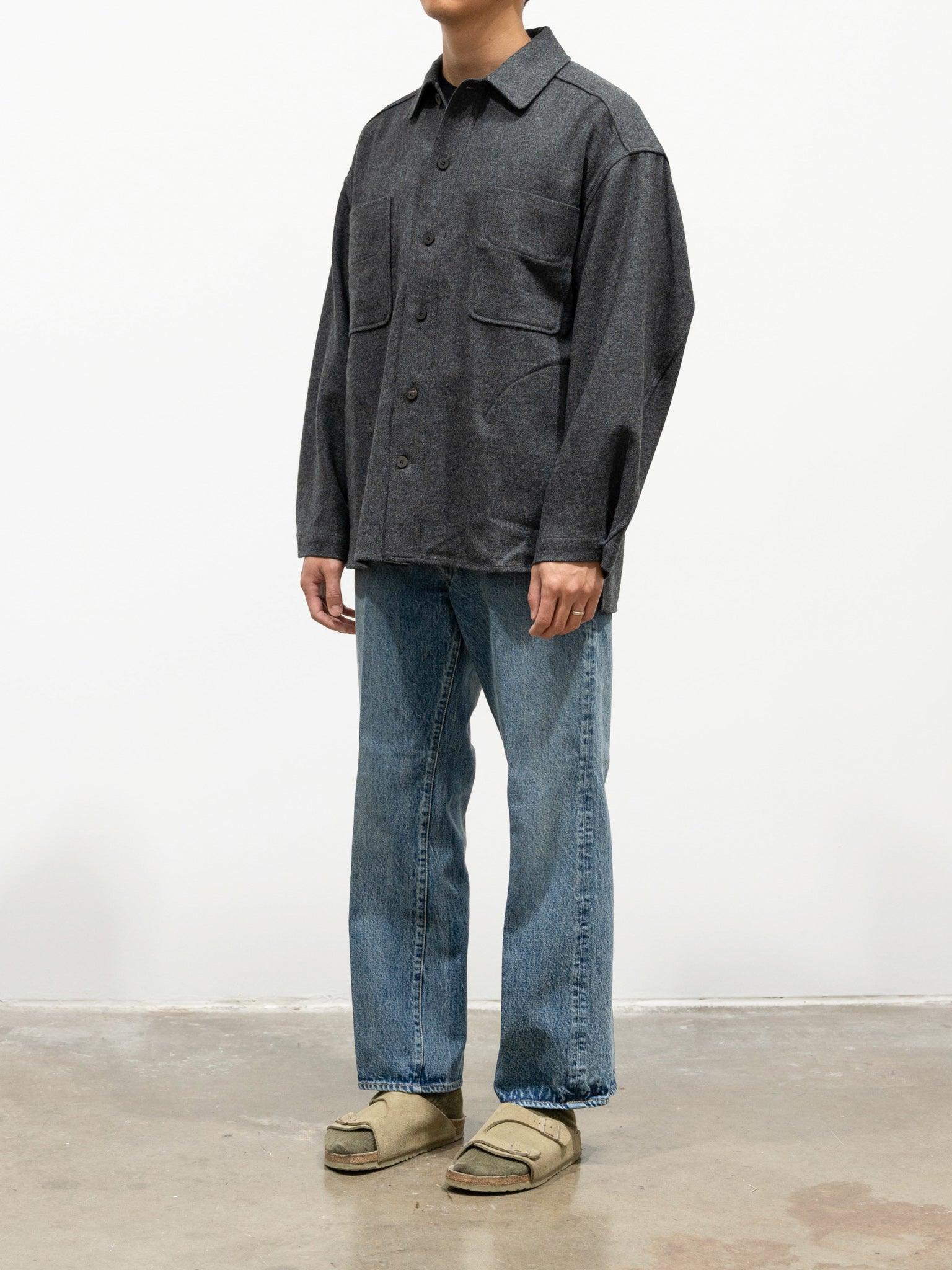 Namu Shop - Document English Wool Shirting Jacket - Gray