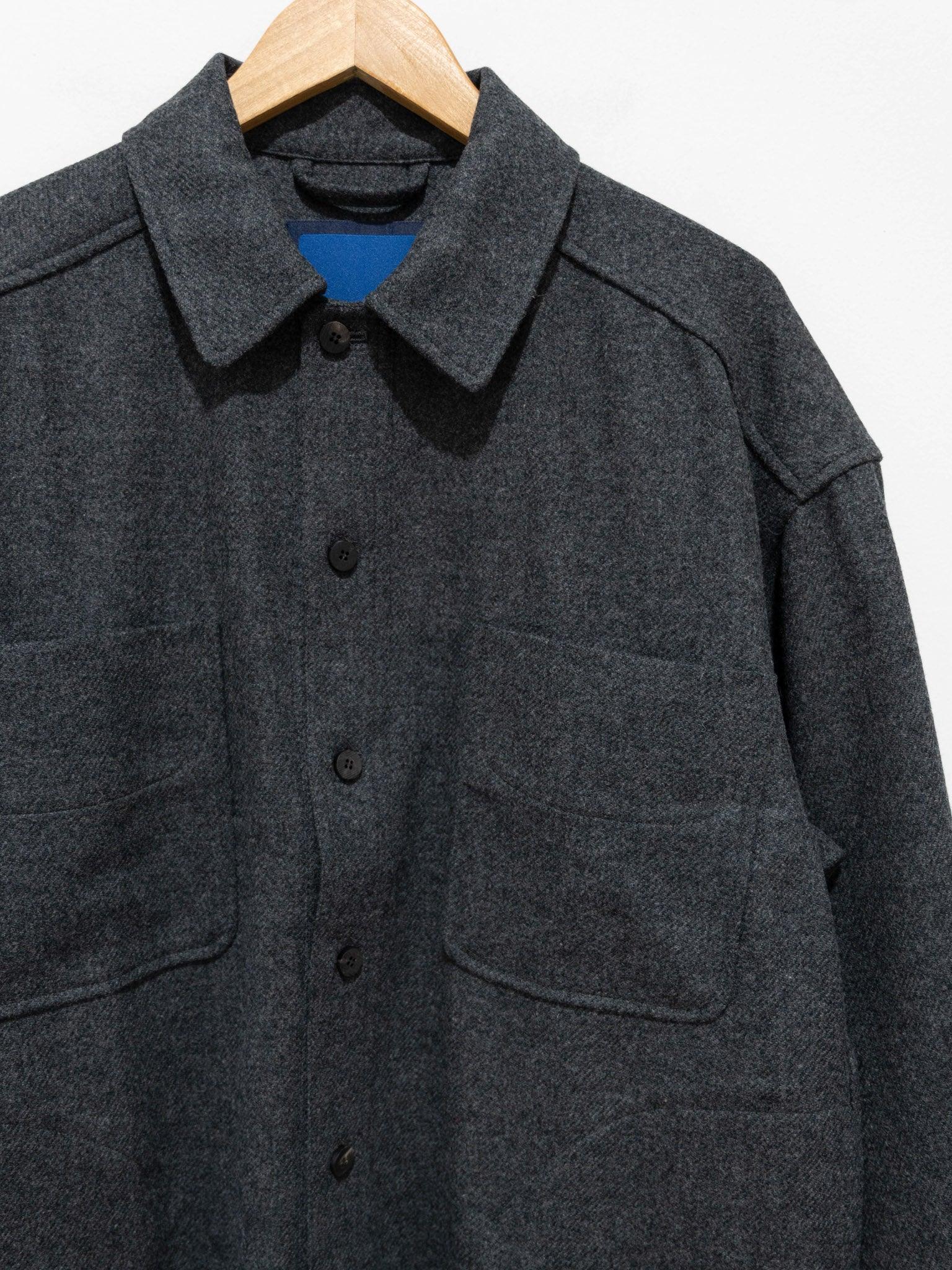 Namu Shop - Document English Wool Shirting Jacket - Gray