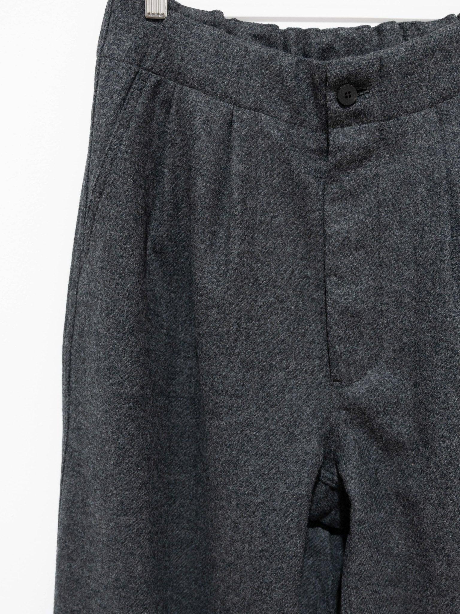 Namu Shop - Document English Wool Tucked Trousers - Gray
