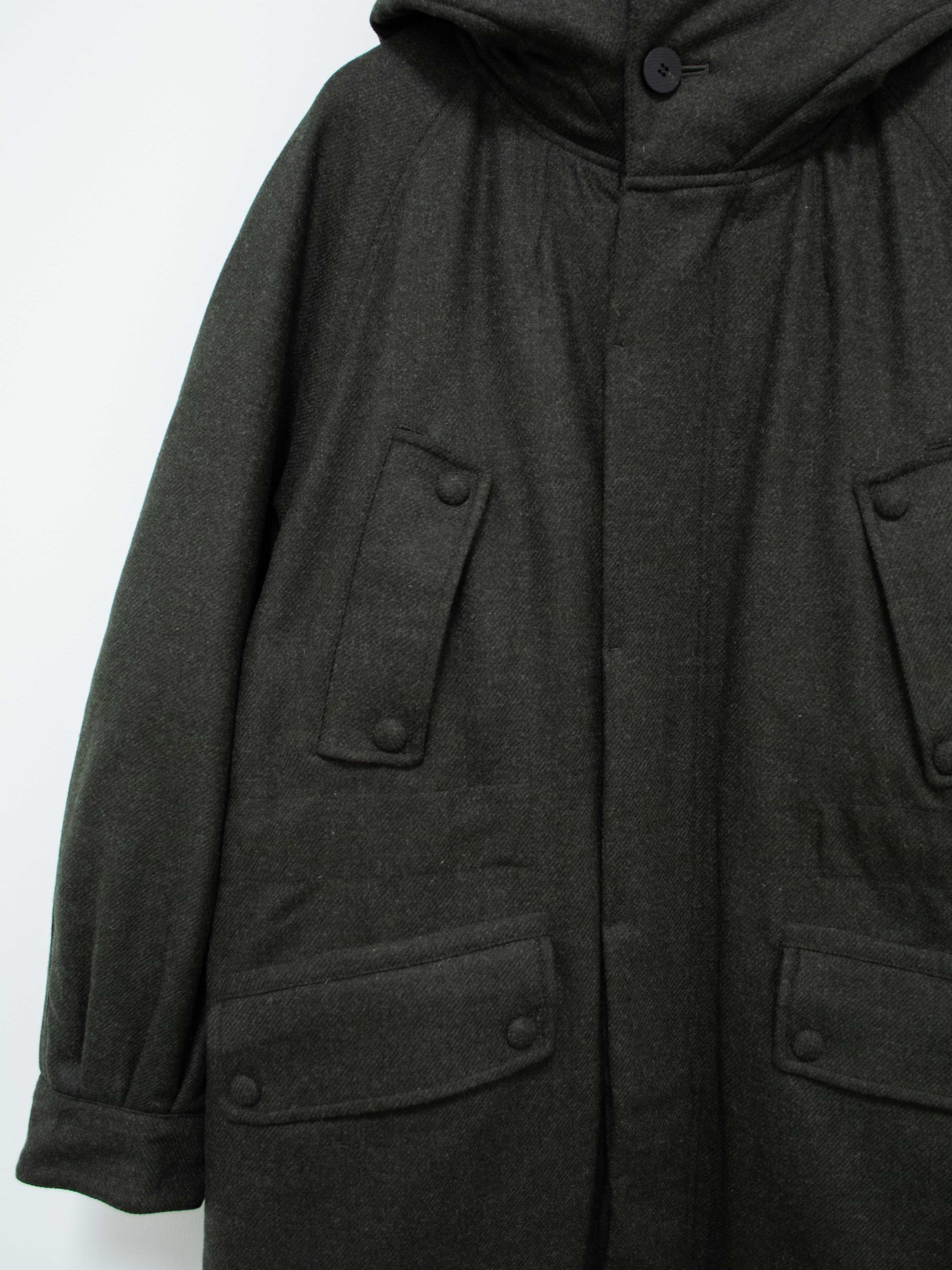 Namu Shop - Document Lightweight Padded Wool Parka - Forest Green