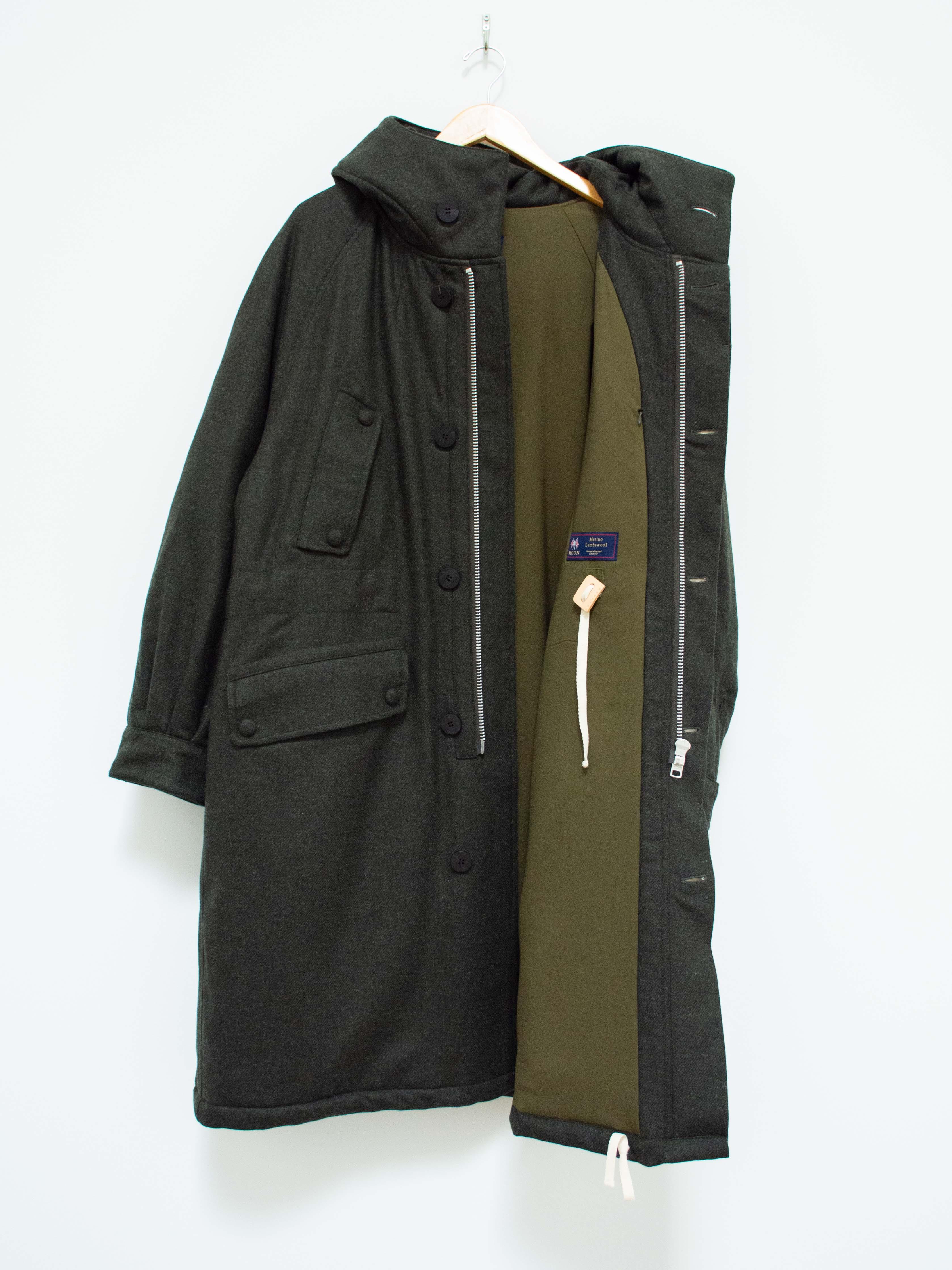 Namu Shop - Document Lightweight Padded Wool Parka - Forest Green