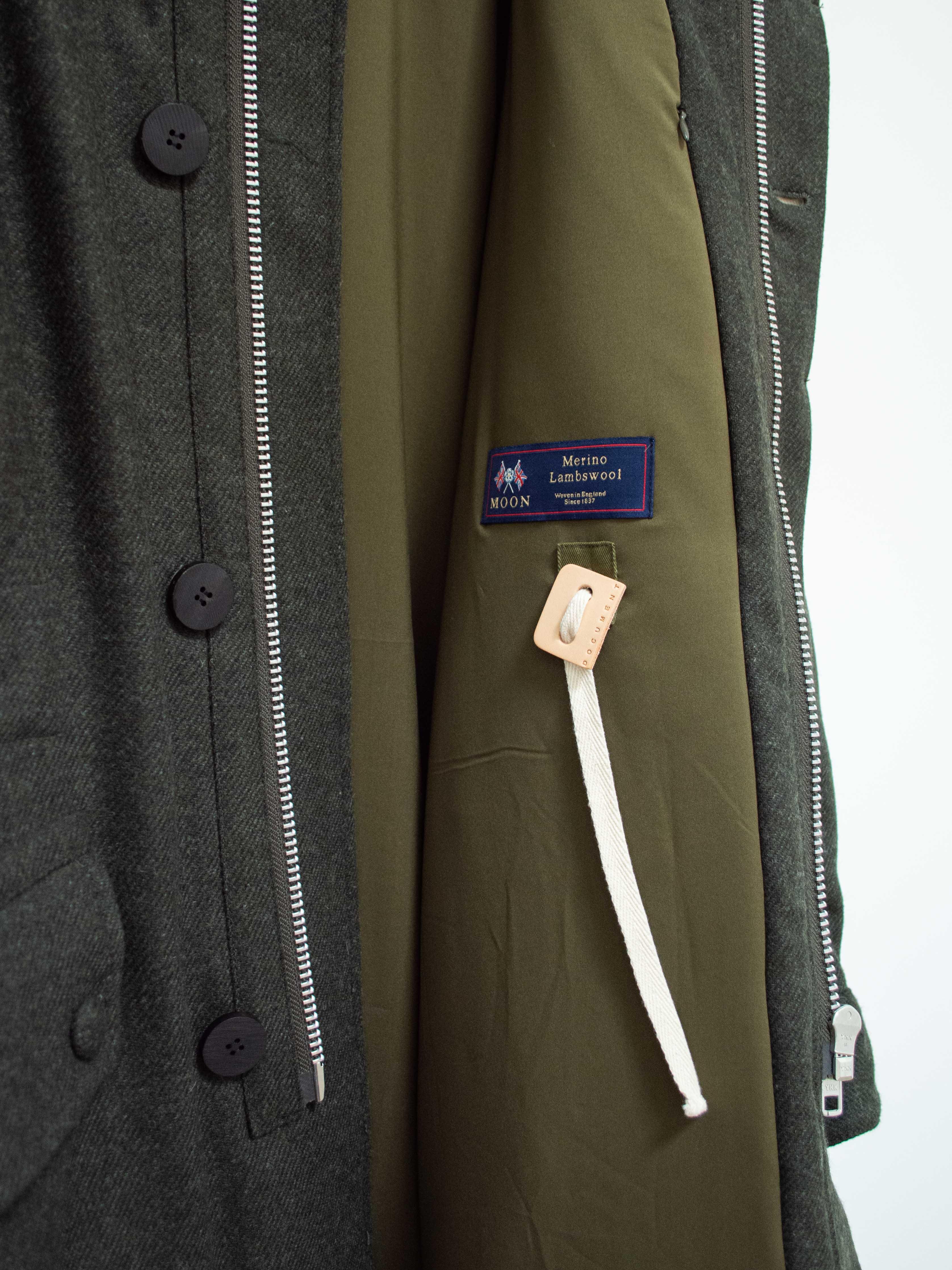 Namu Shop - Document Lightweight Padded Wool Parka - Forest Green