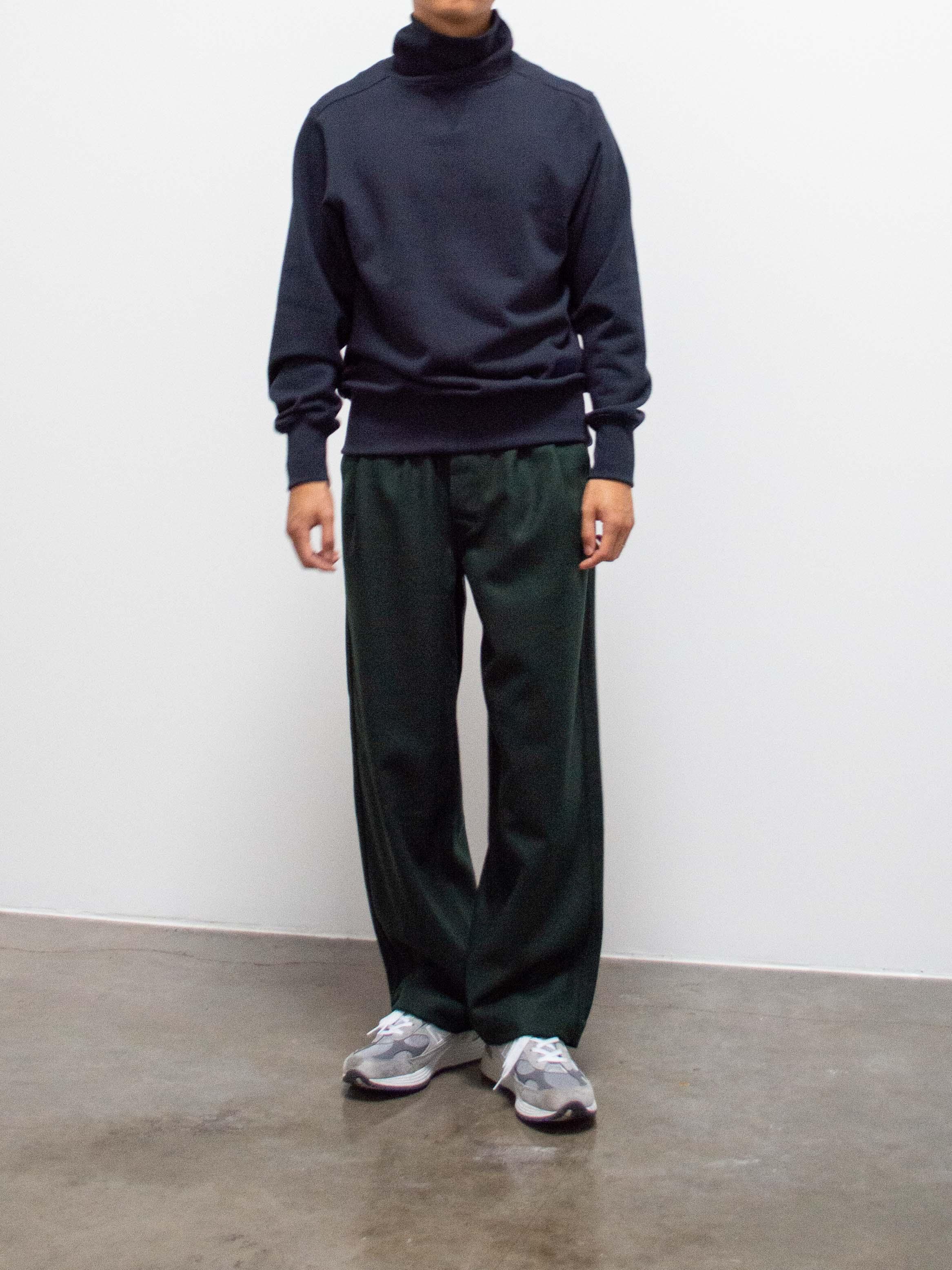 Namu Shop - Document Ribbed Turtleneck Sweat Jersey - Navy