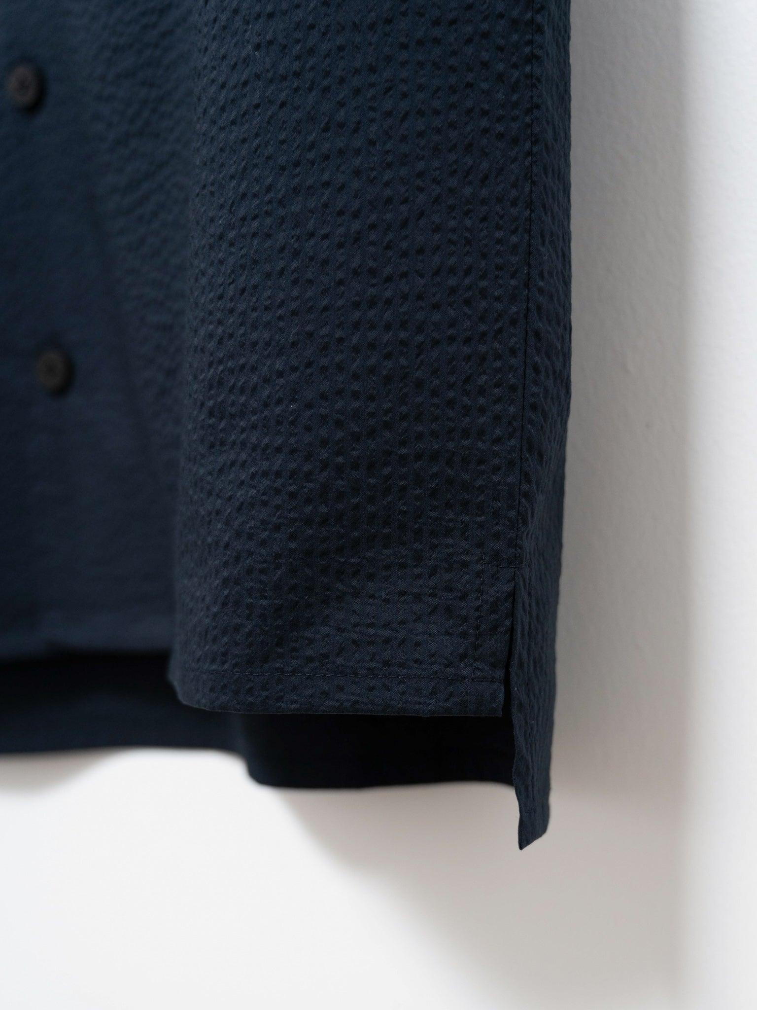 Namu Shop - Document Seersucker Handkerchief Shirt - Navy