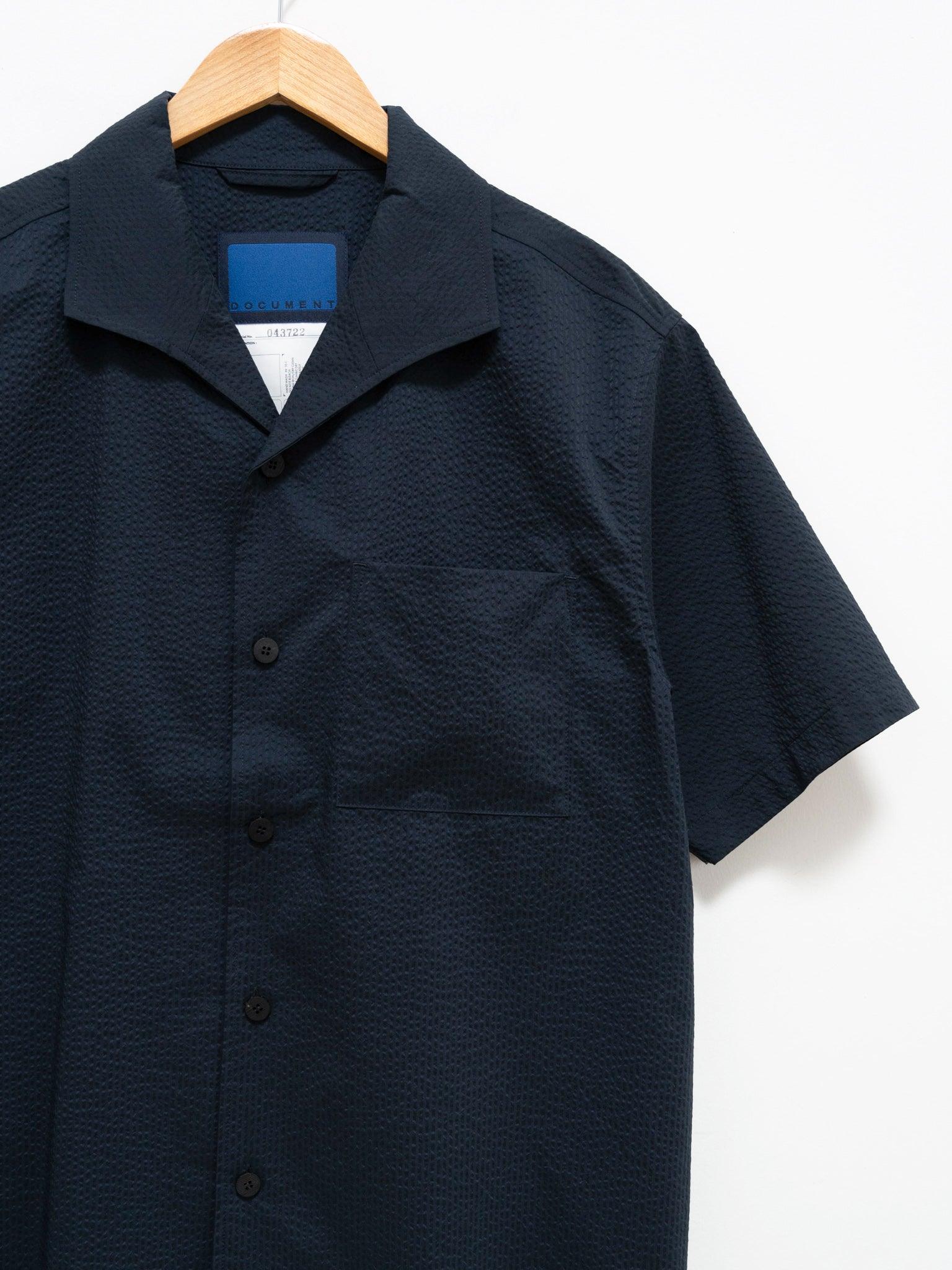 Namu Shop - Document Seersucker Handkerchief Shirt - Navy