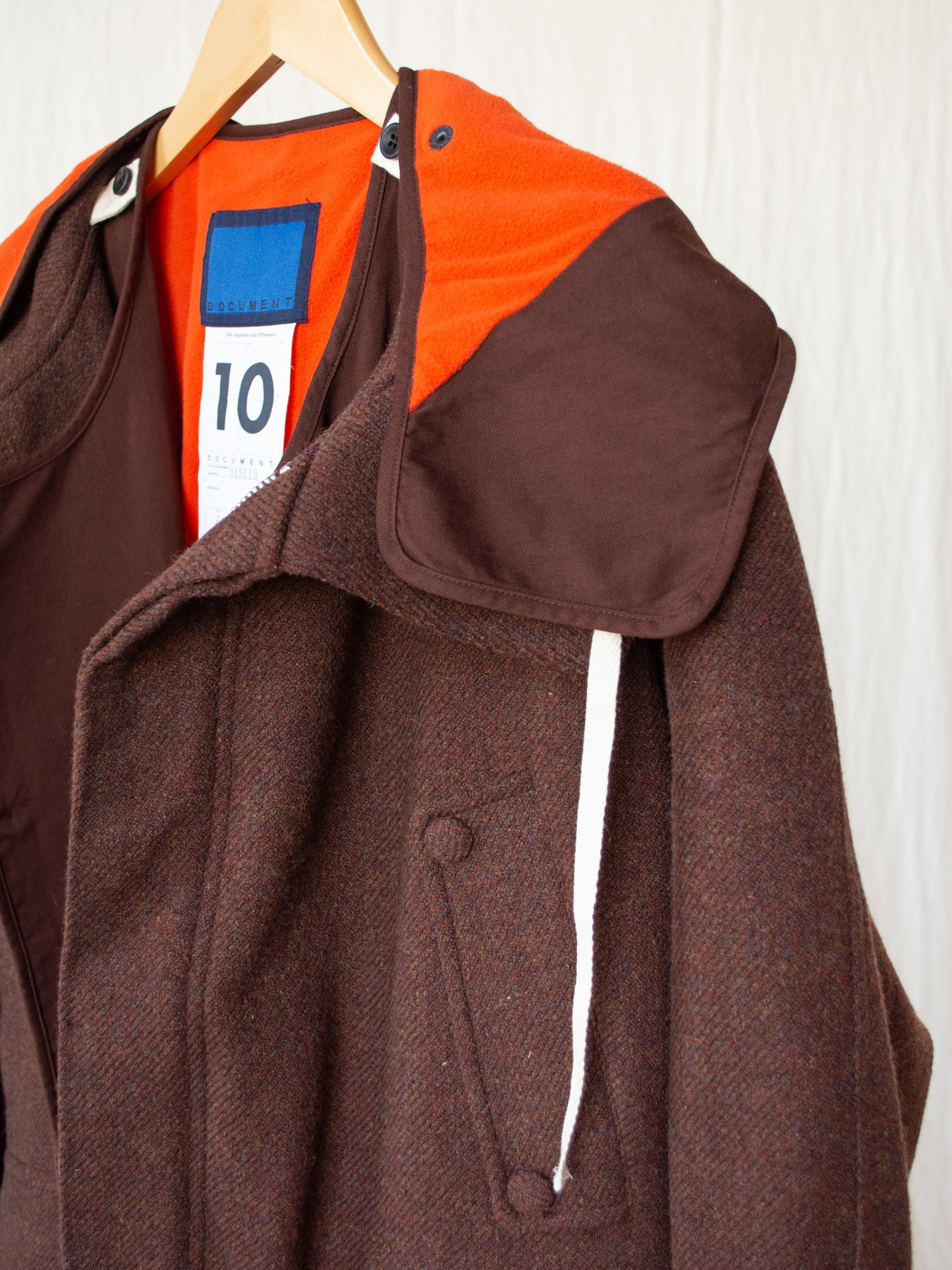 Namu Shop - Document The Document Wool Parka - Brown/Orange