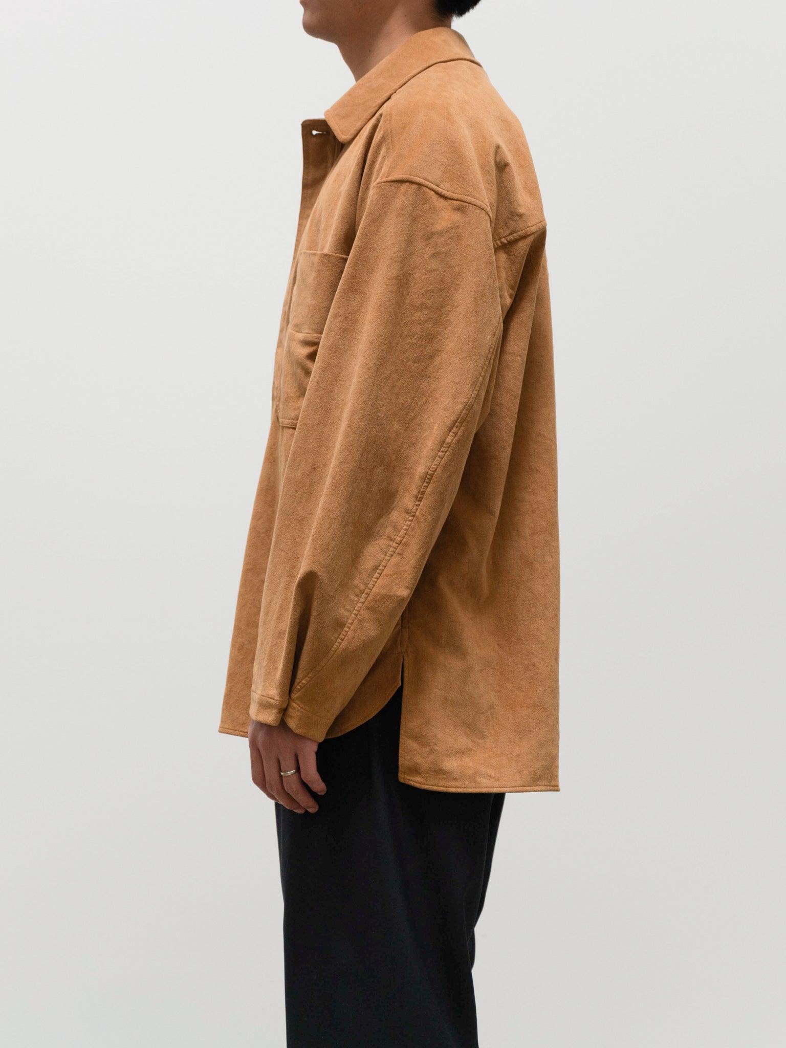 Namu Shop - Document Vegan Suede Shirting Jacket - Camel