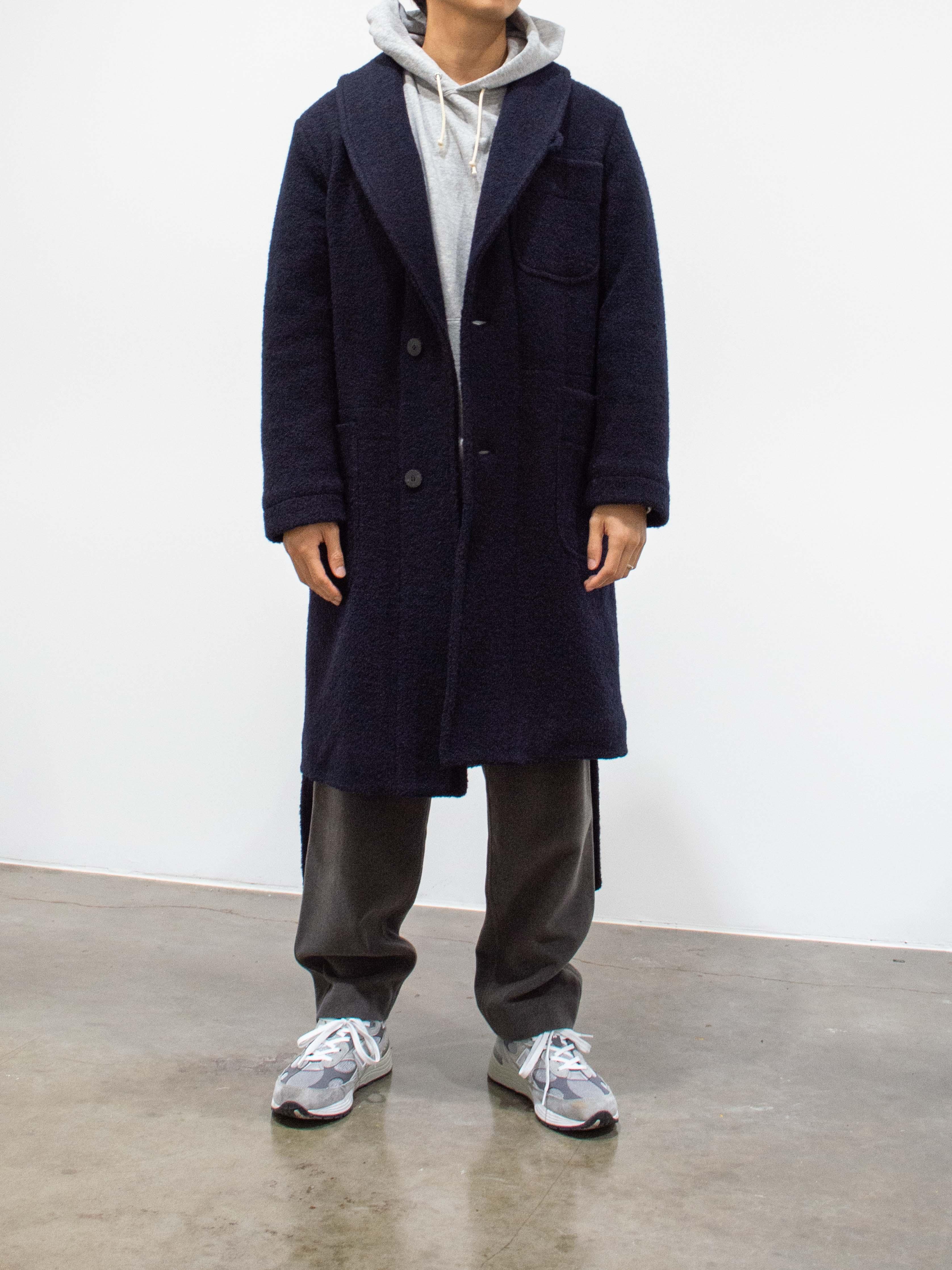 Namu Shop - Document Wool Boucle Coat - Navy