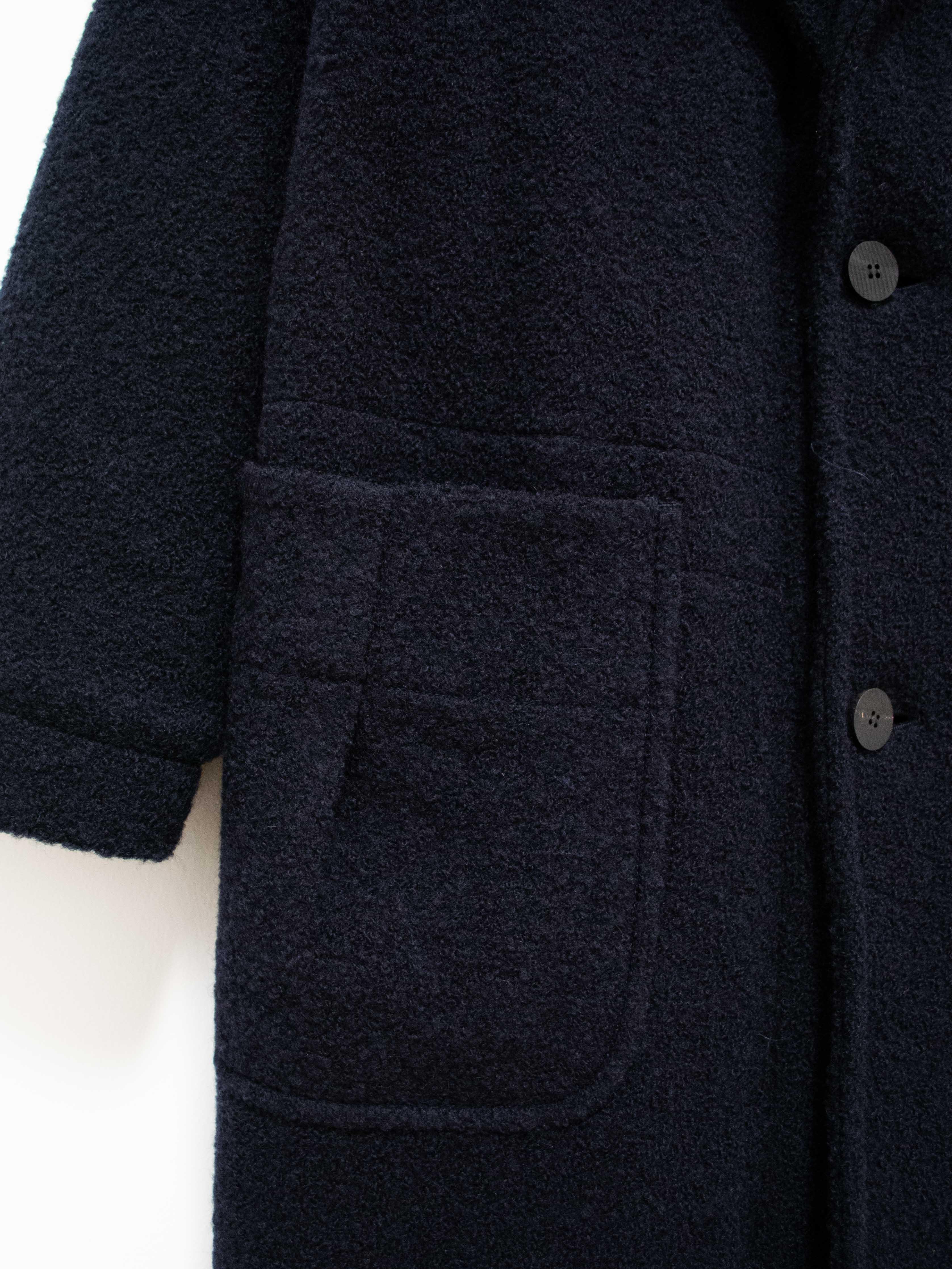 Namu Shop - Document Wool Boucle Coat - Navy