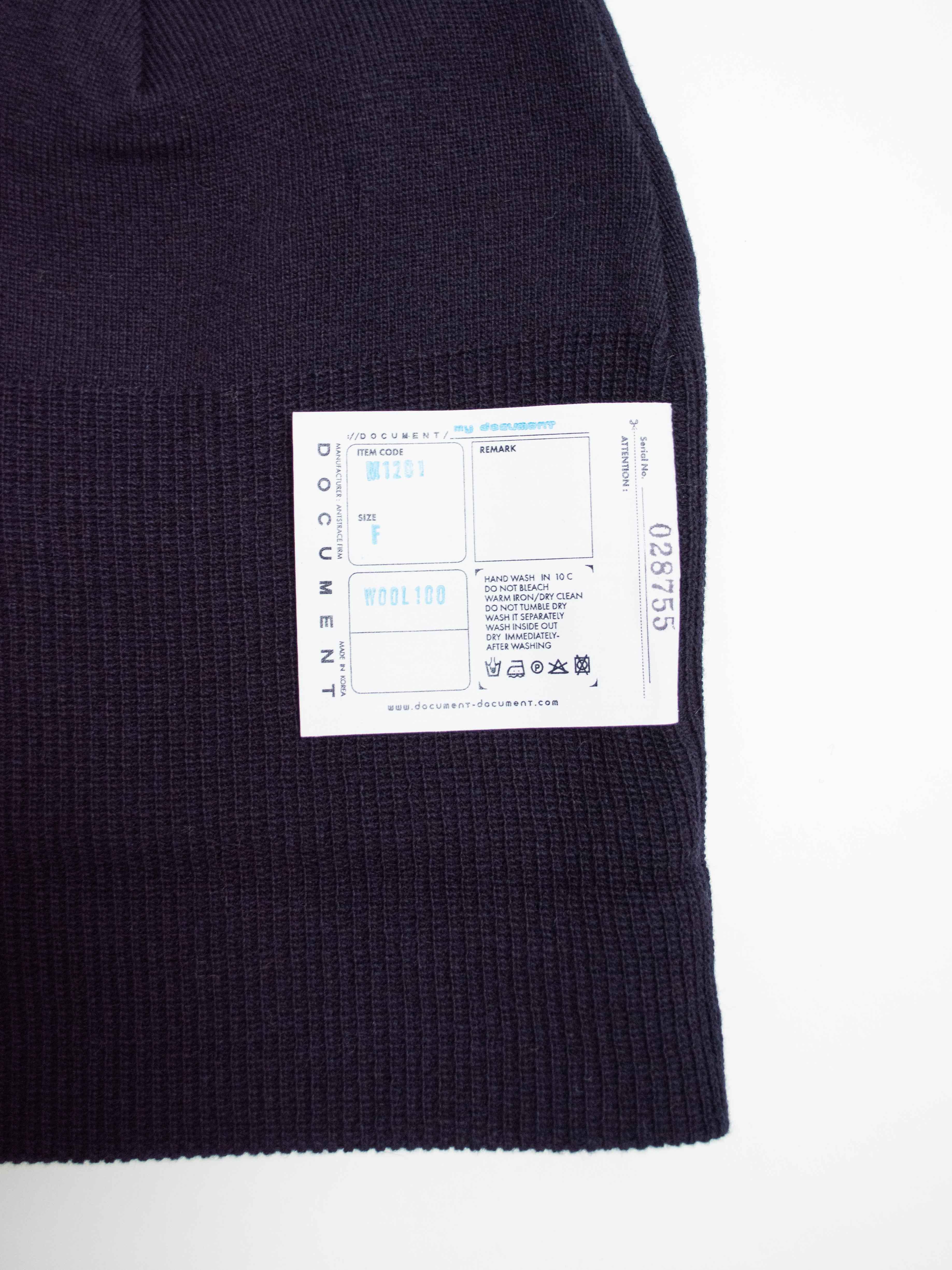 Namu Shop - Document Wool Watch Cap - Off White, Navy (re-stocked)