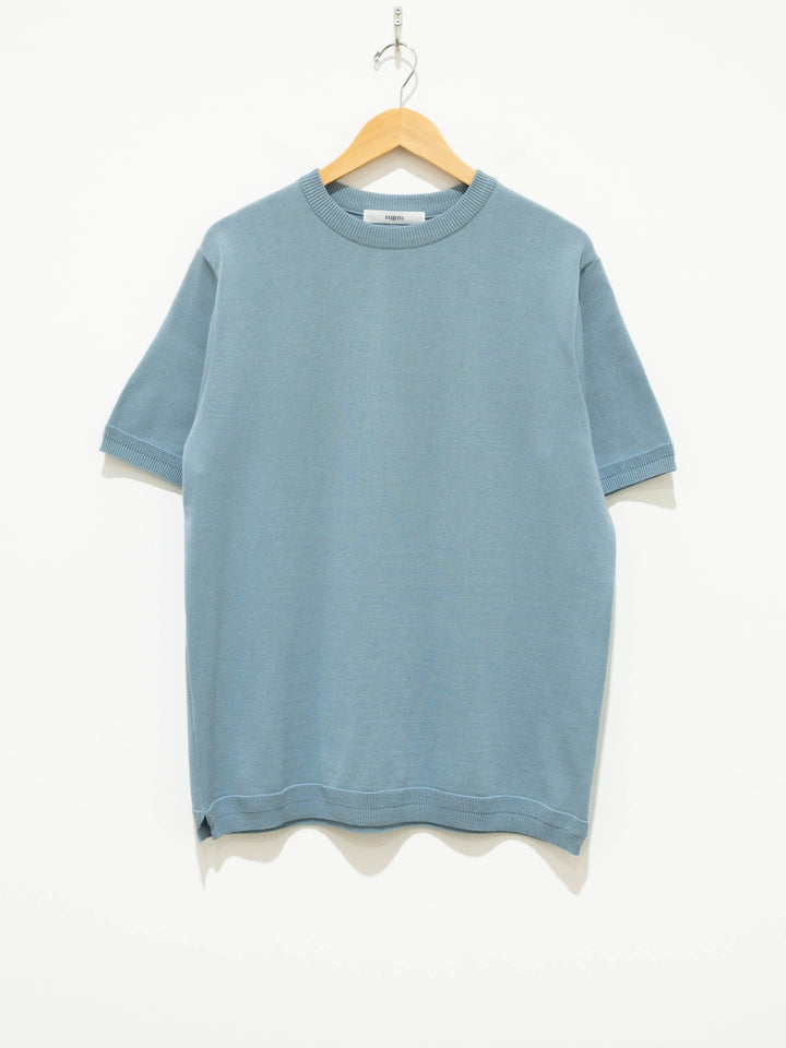 Namu Shop - Fujito C/N Knit T-Shirt - Blue Gray