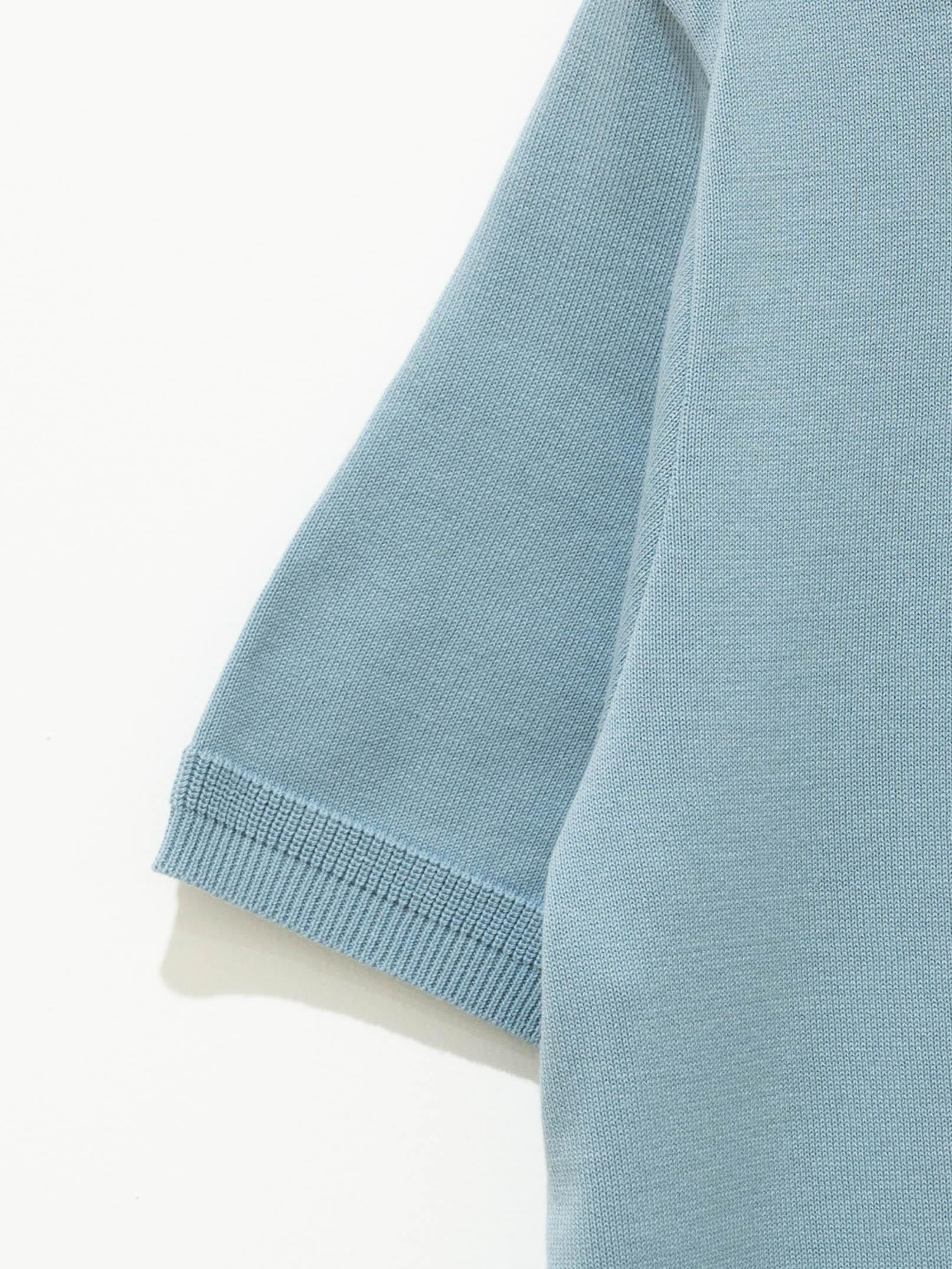 Namu Shop - Fujito C/N Knit T-Shirt - Blue Gray