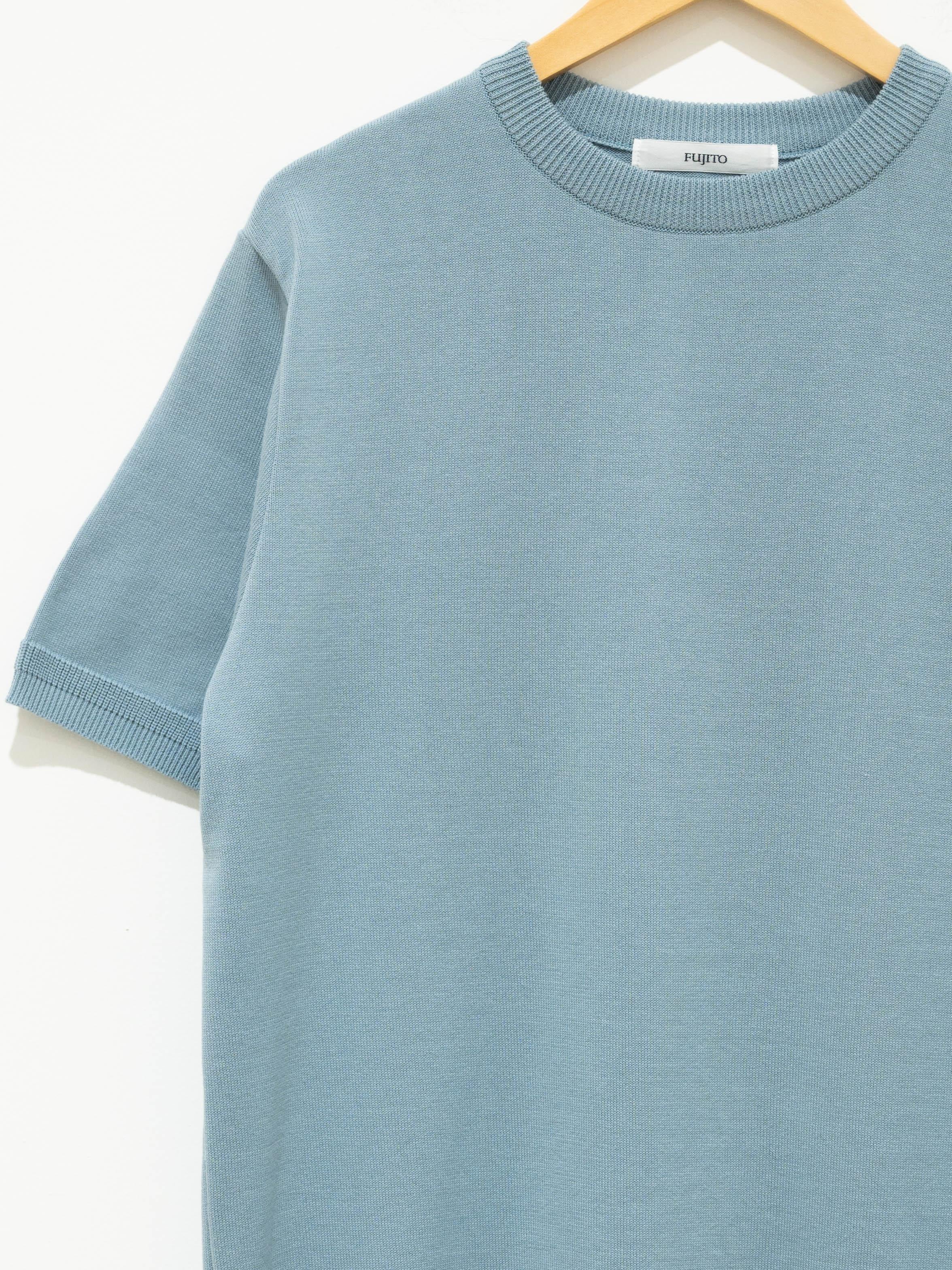 Namu Shop - Fujito C/N Knit T-Shirt - Blue Gray