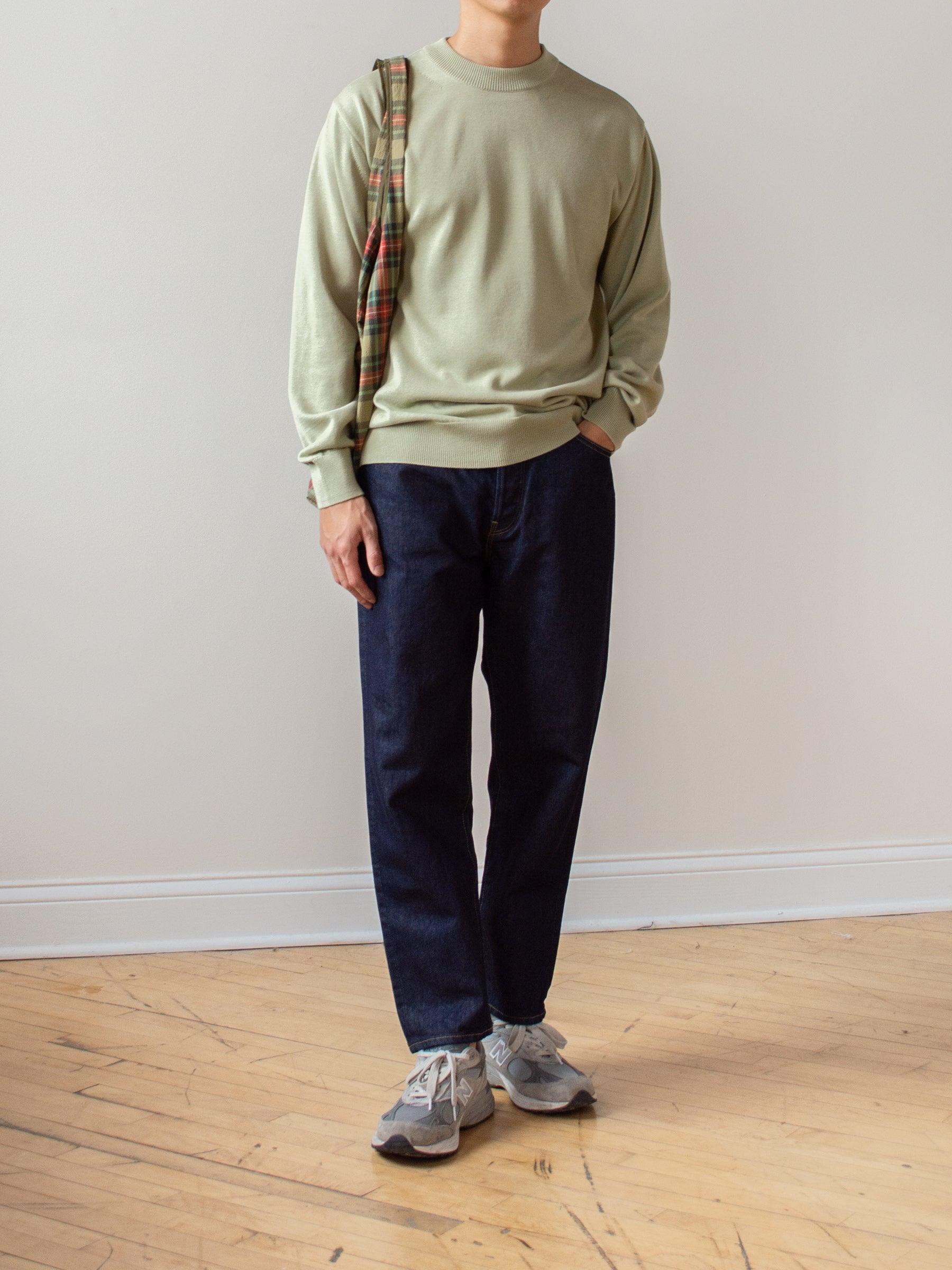 Namu Shop - Fujito Co Silk C/N Knit Sweater - Moss