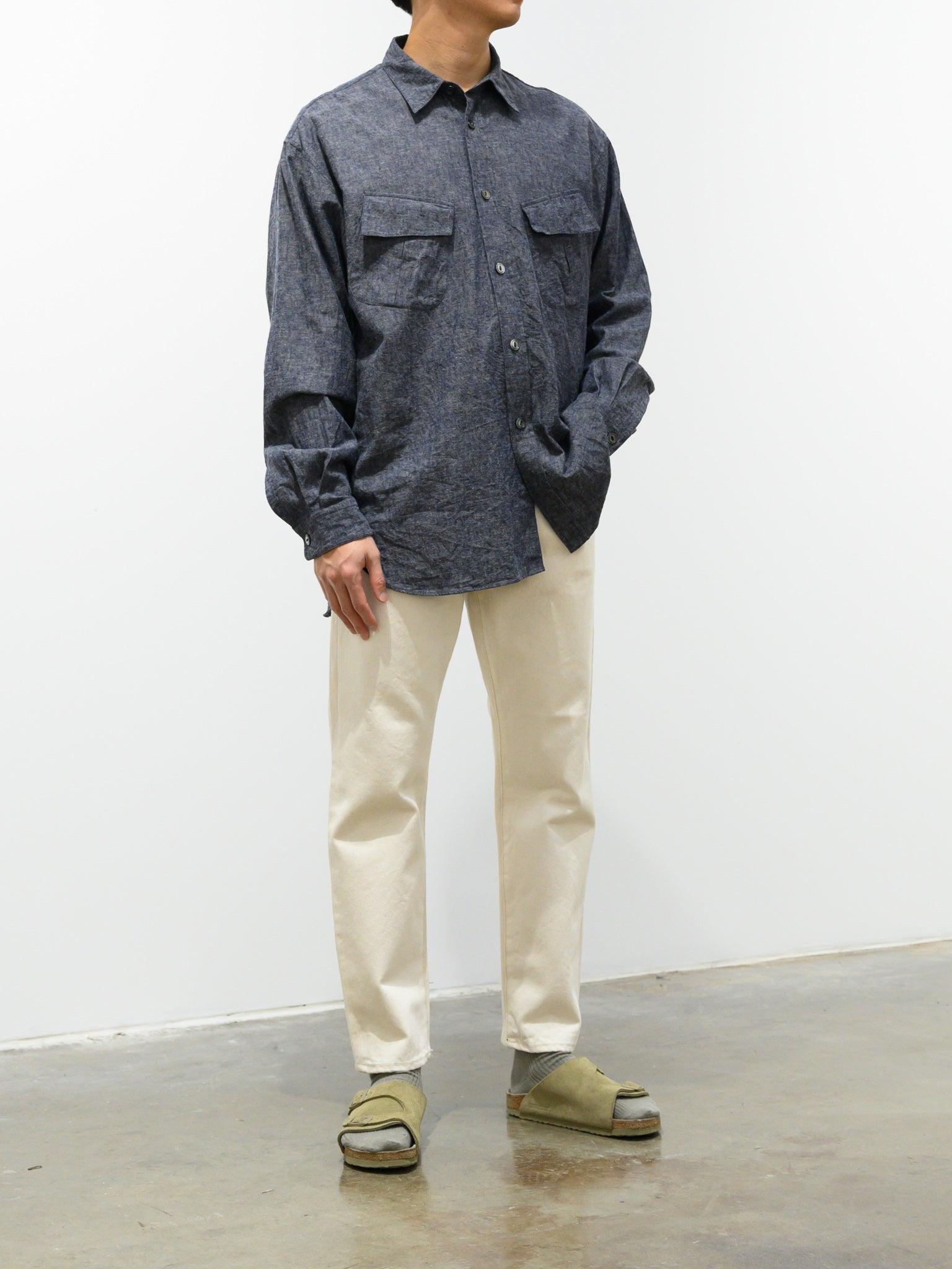 Namu Shop - Fujito Fatigue Shirt - Black Chambray