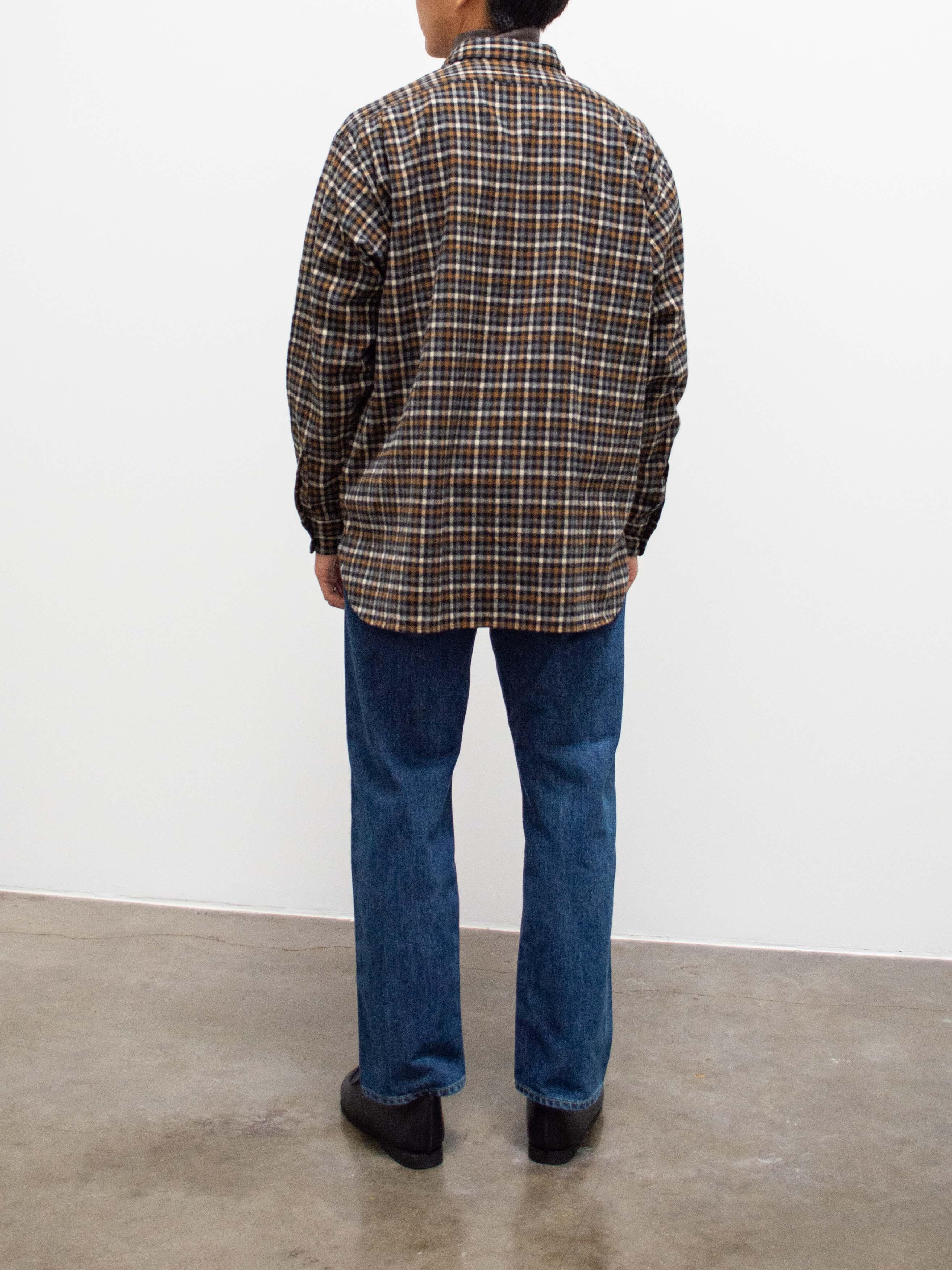 Namu Shop - Fujito Fatigue Shirt - Black x Brown Check
