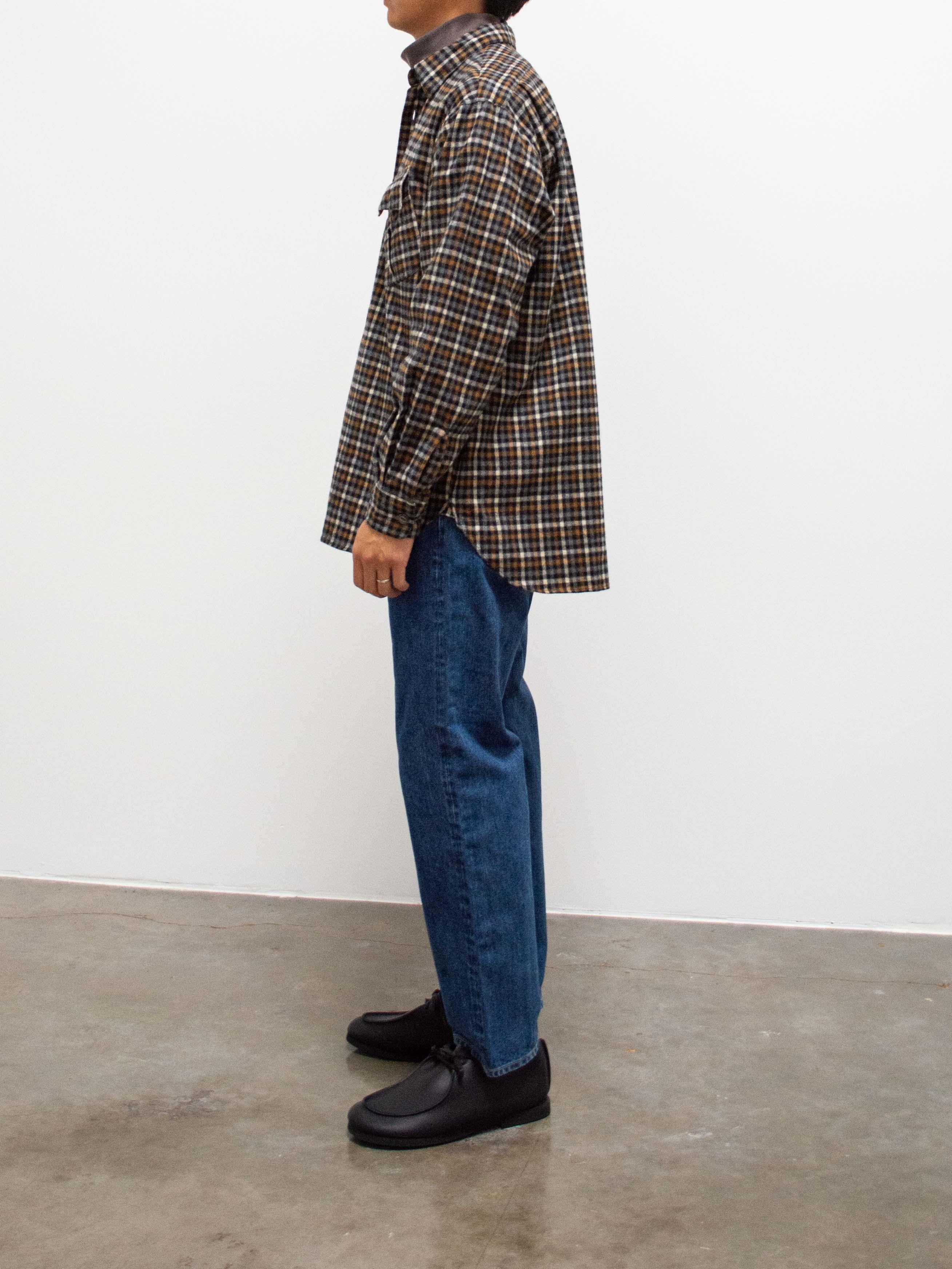 Namu Shop - Fujito Fatigue Shirt - Black x Brown Check