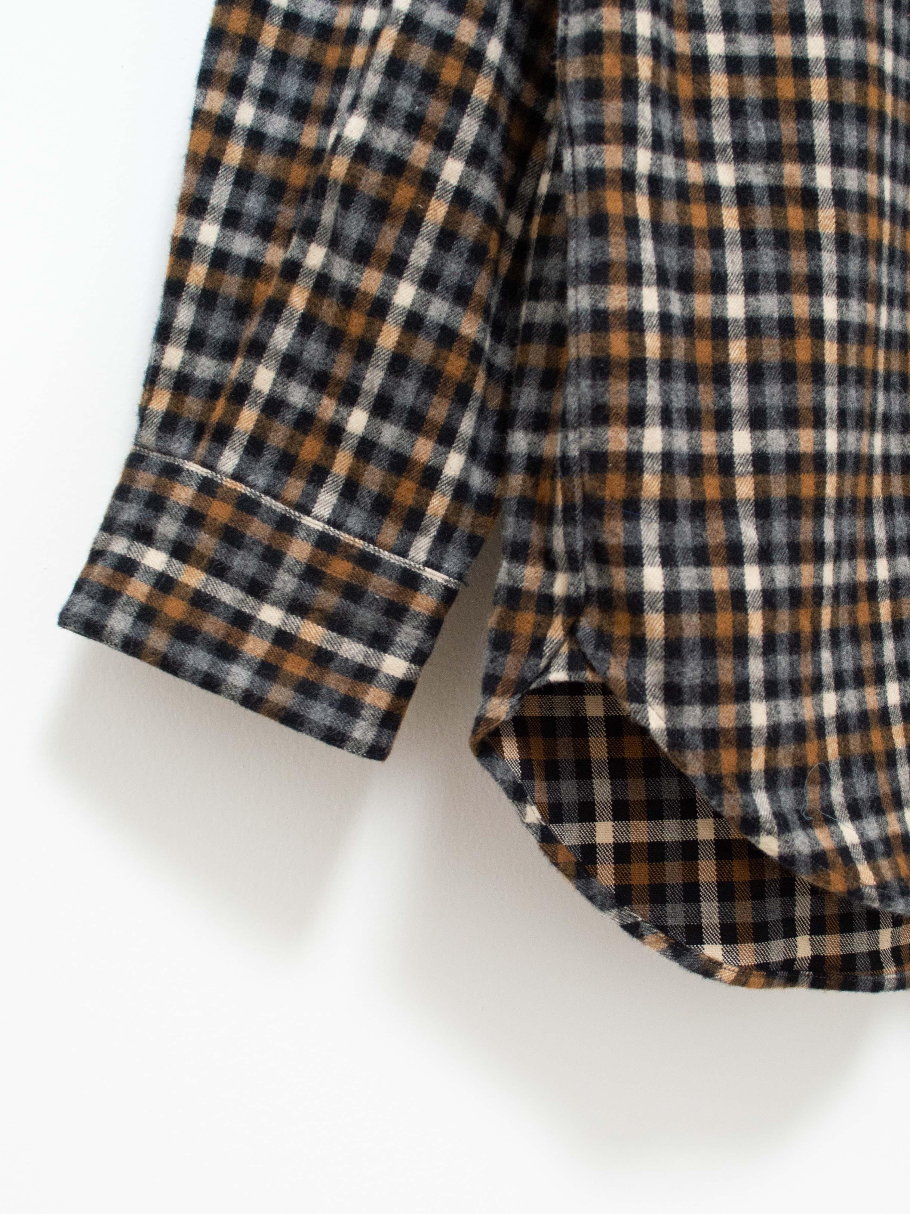 Namu Shop - Fujito Fatigue Shirt - Black x Brown Check
