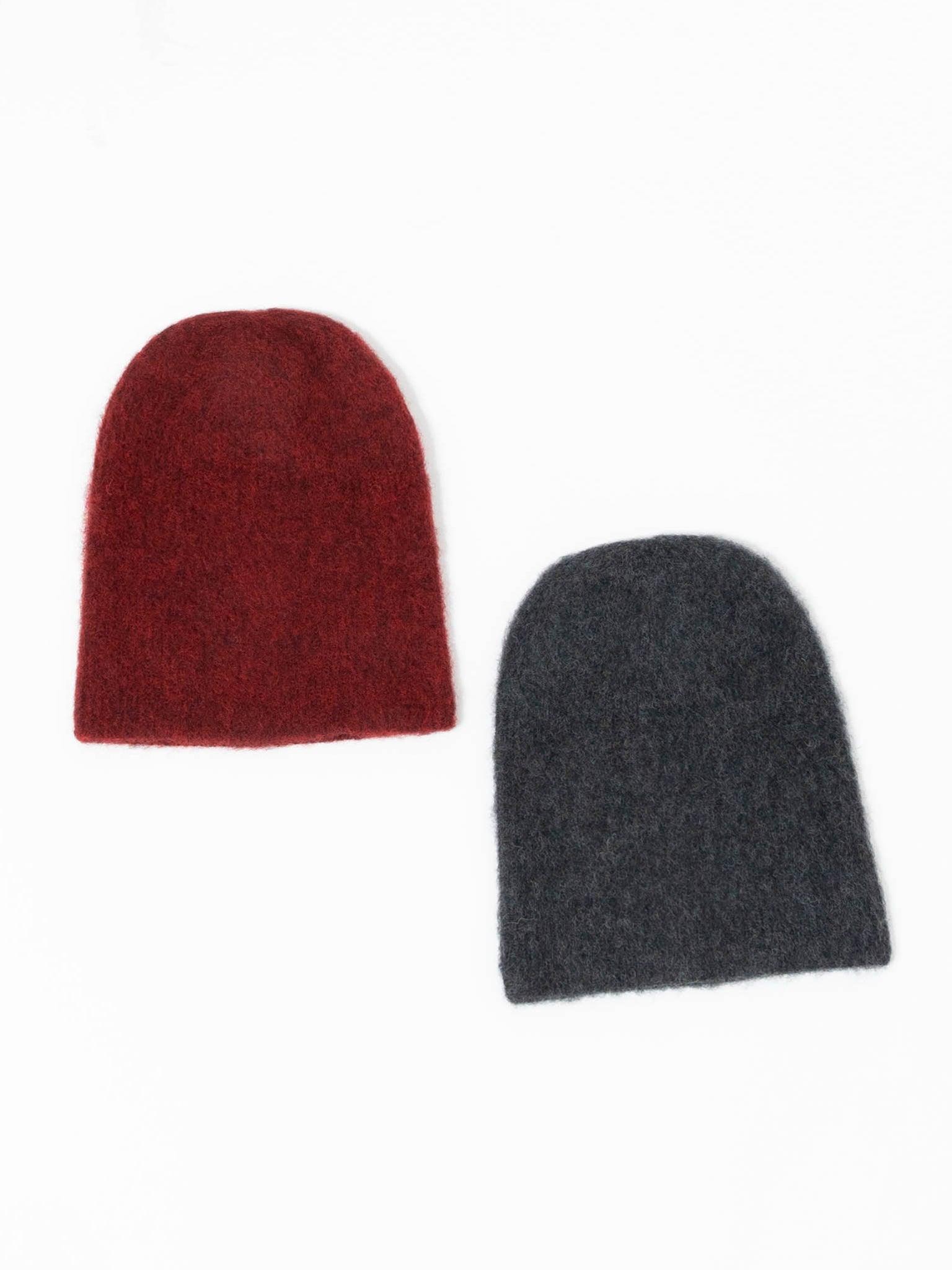 Namu Shop - Fujito Knit Cap - Charcoal, Wine Red