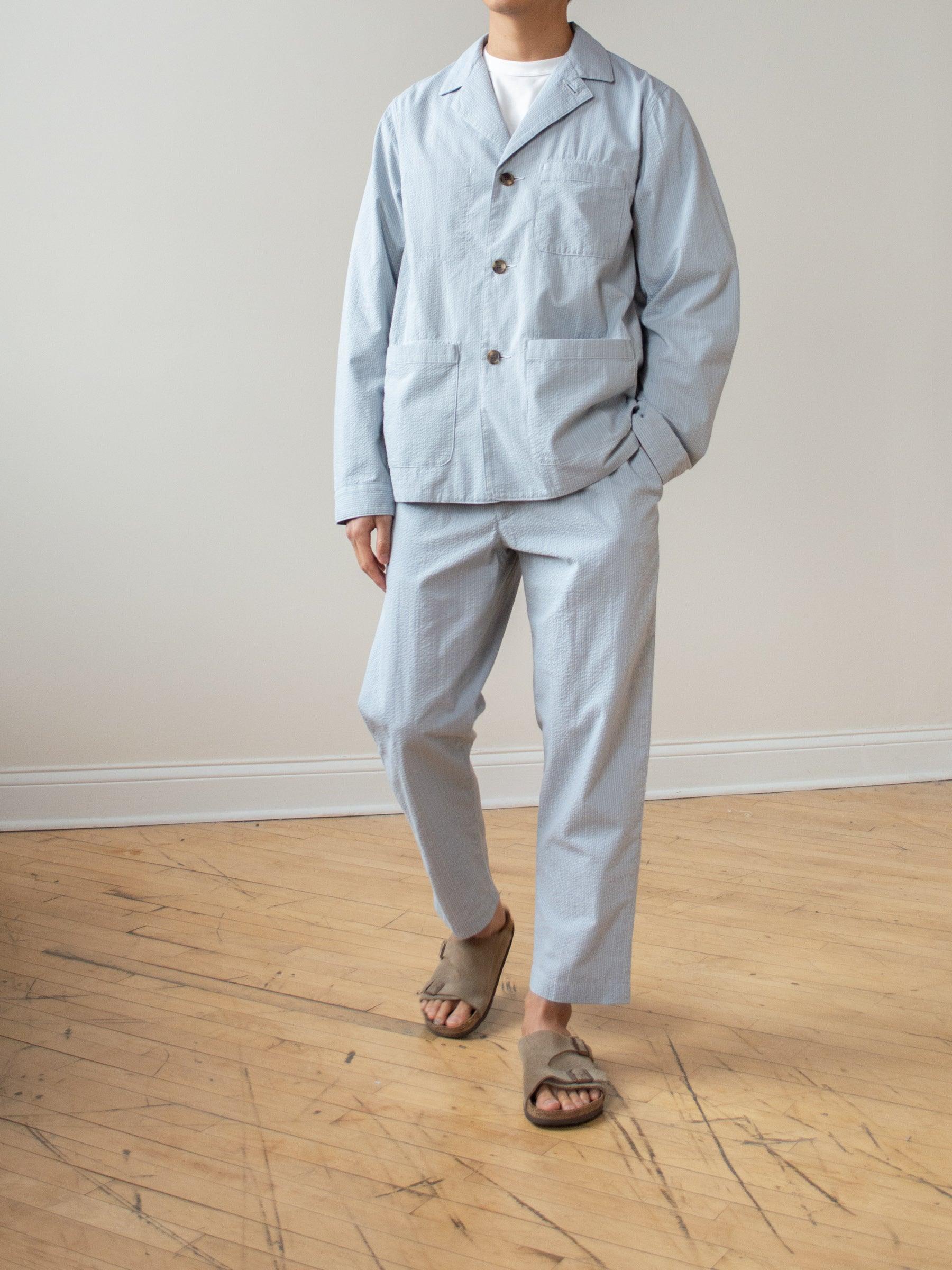 Namu Shop - Fujito Seersucker Easy Pants - Sax